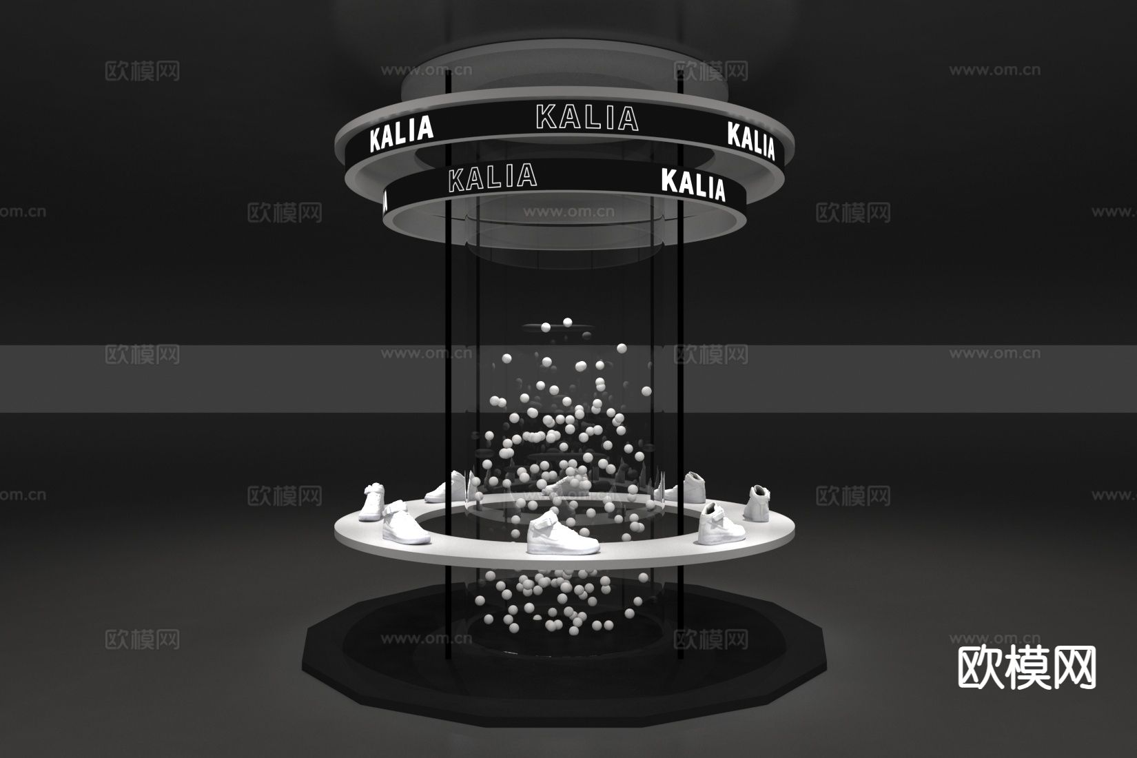 展柜  中岛展台3d模型下载（渲染图1）