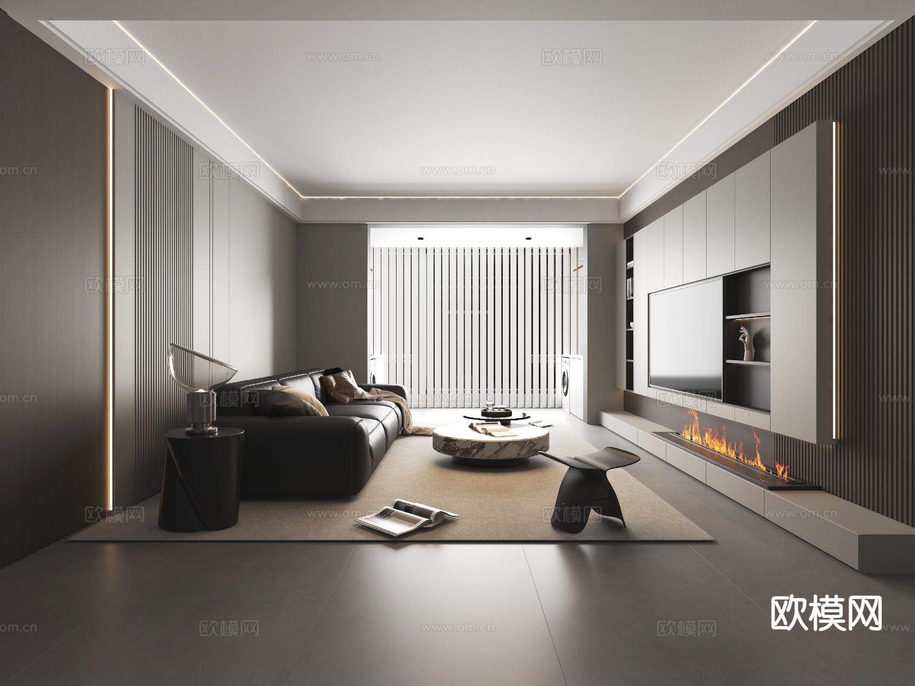 意式客厅3d模型下载