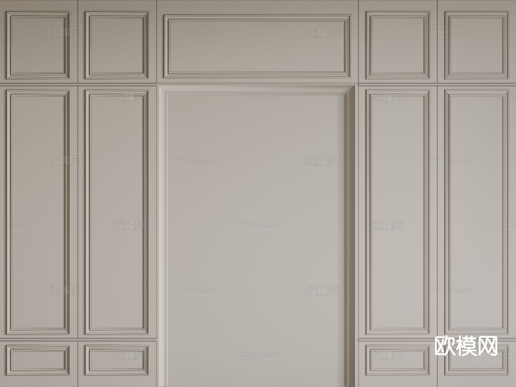 欧式背景墙 护墙板 雕花线条3d模型下载