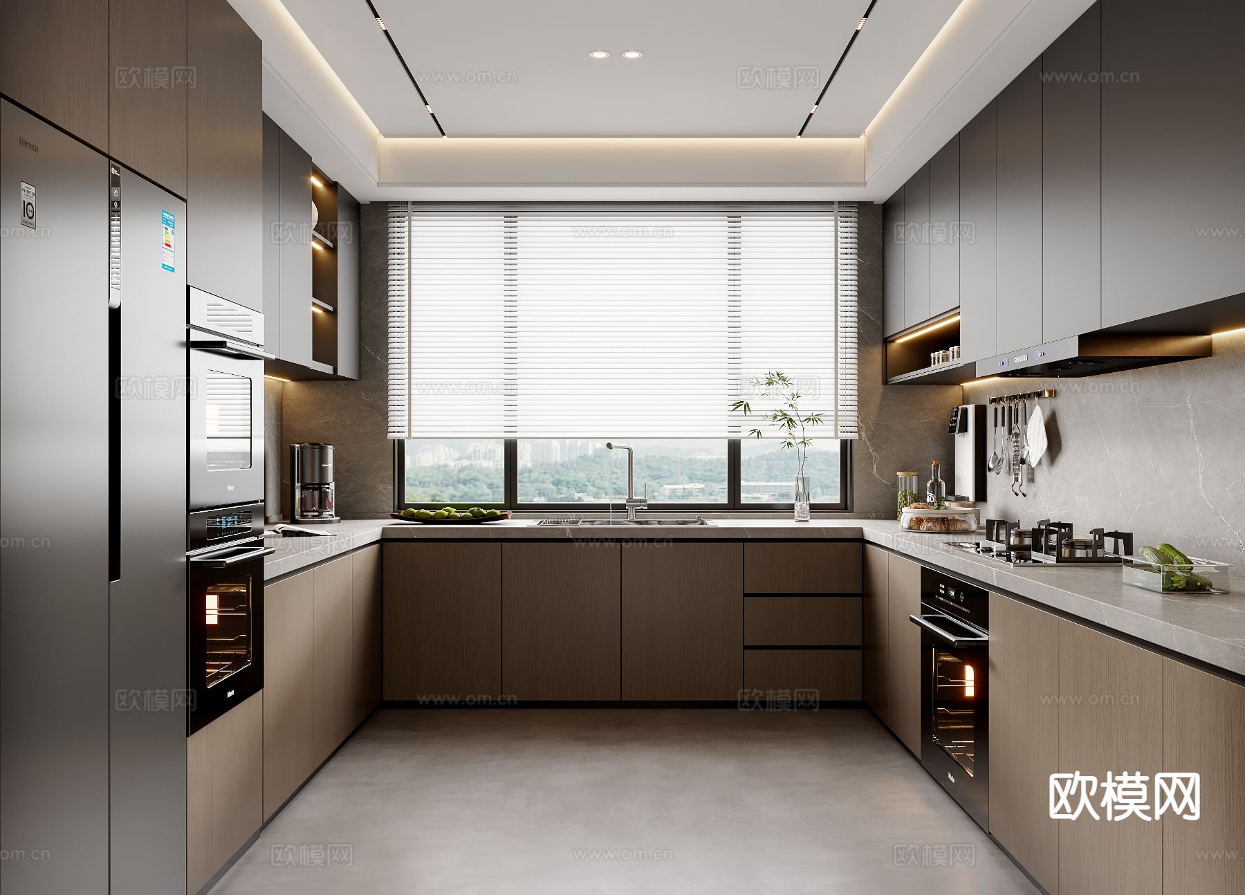 意式厨房su模型下载（渲染图2）