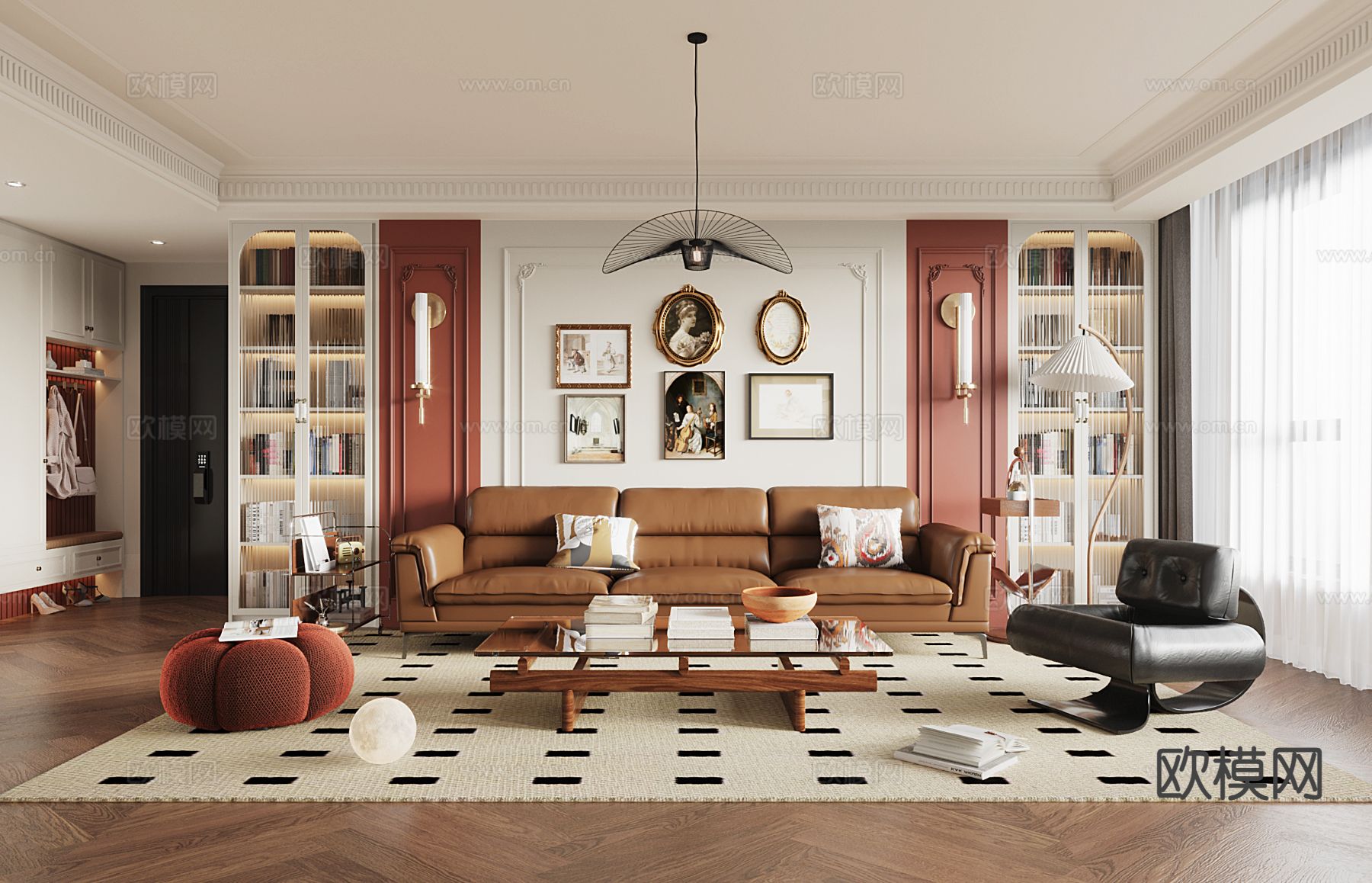 法式客厅3d模型下载
