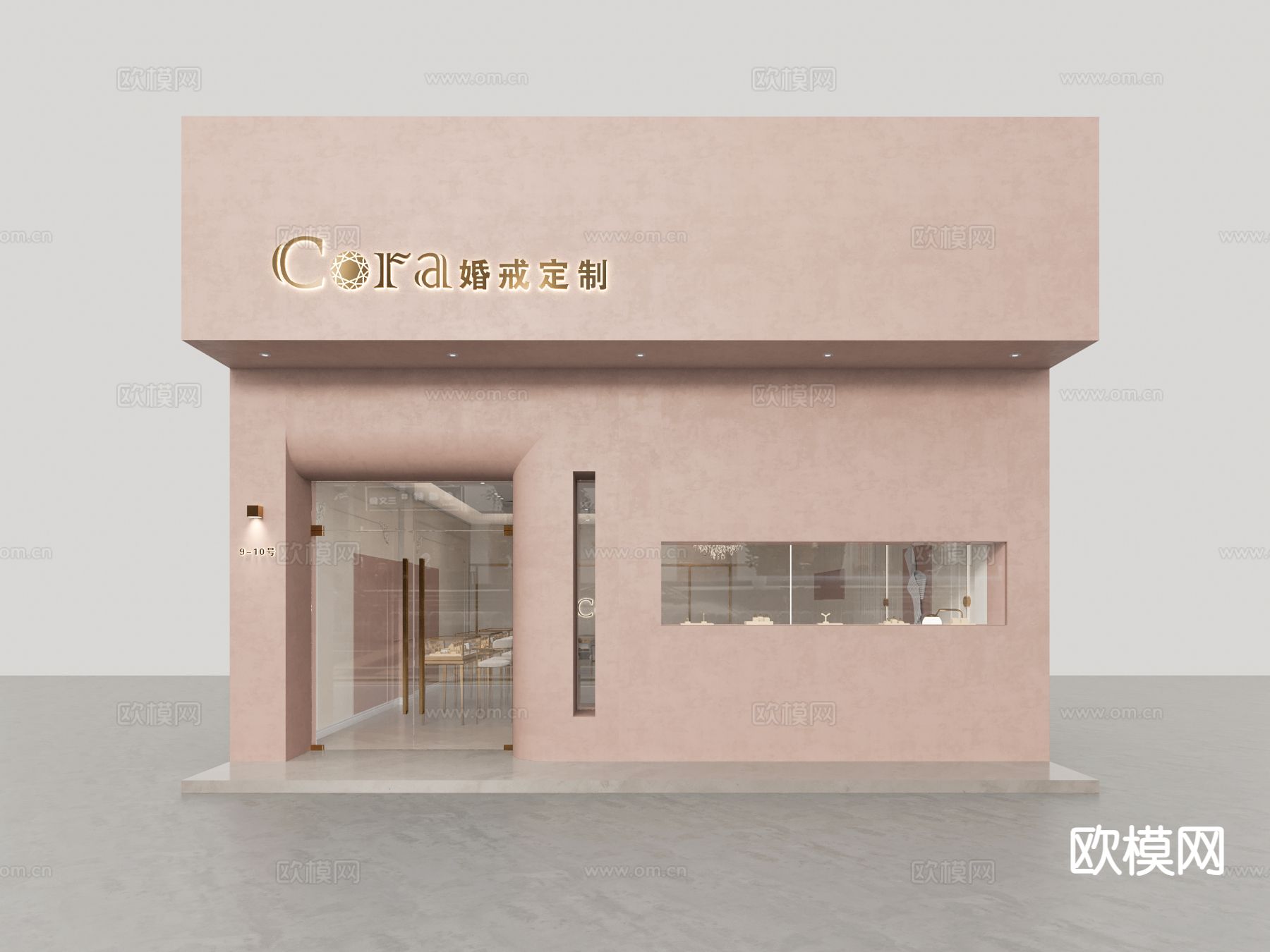 珠宝店门头 商铺门面3d模型下载