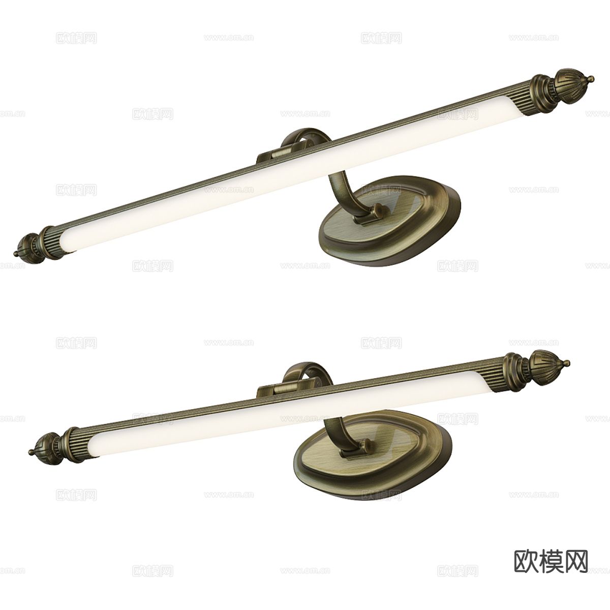 欧式镜前灯 复古壁灯 金属壁灯3d模型下载