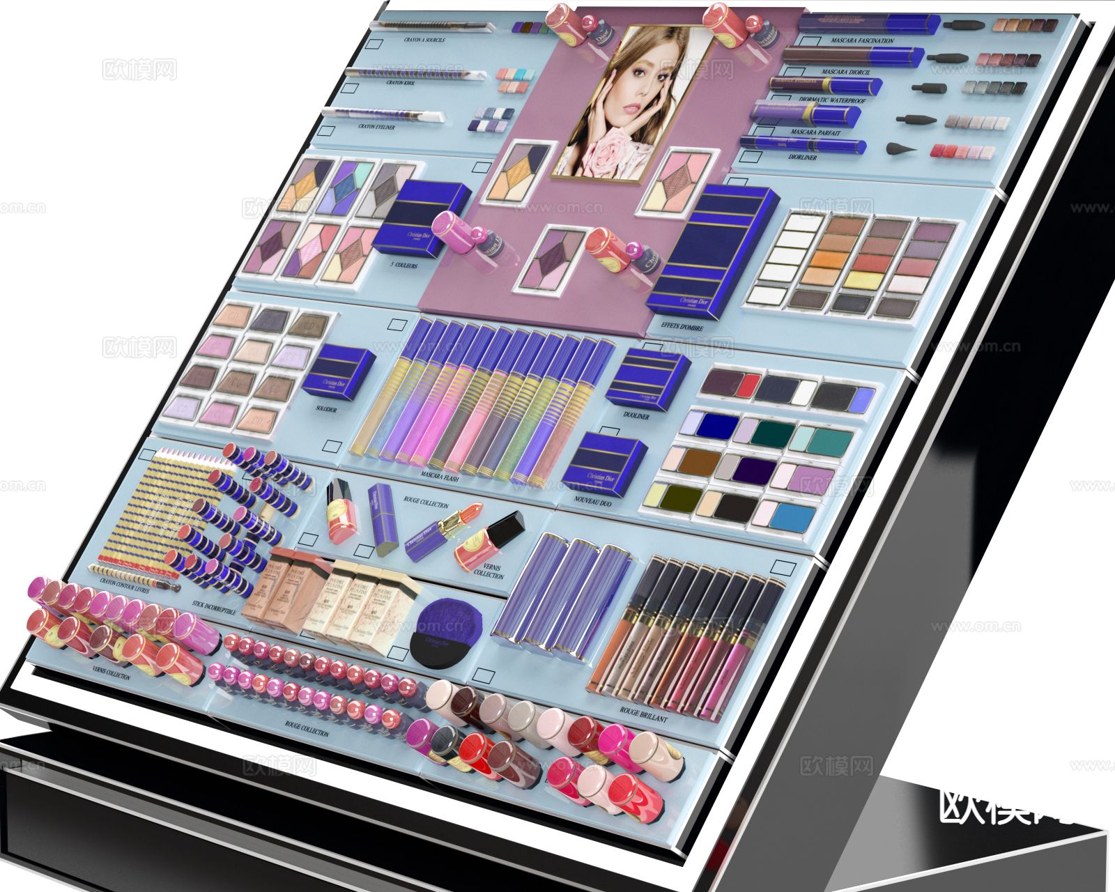 美妆展柜 展台 中岛台3d模型下载（渲染图2）