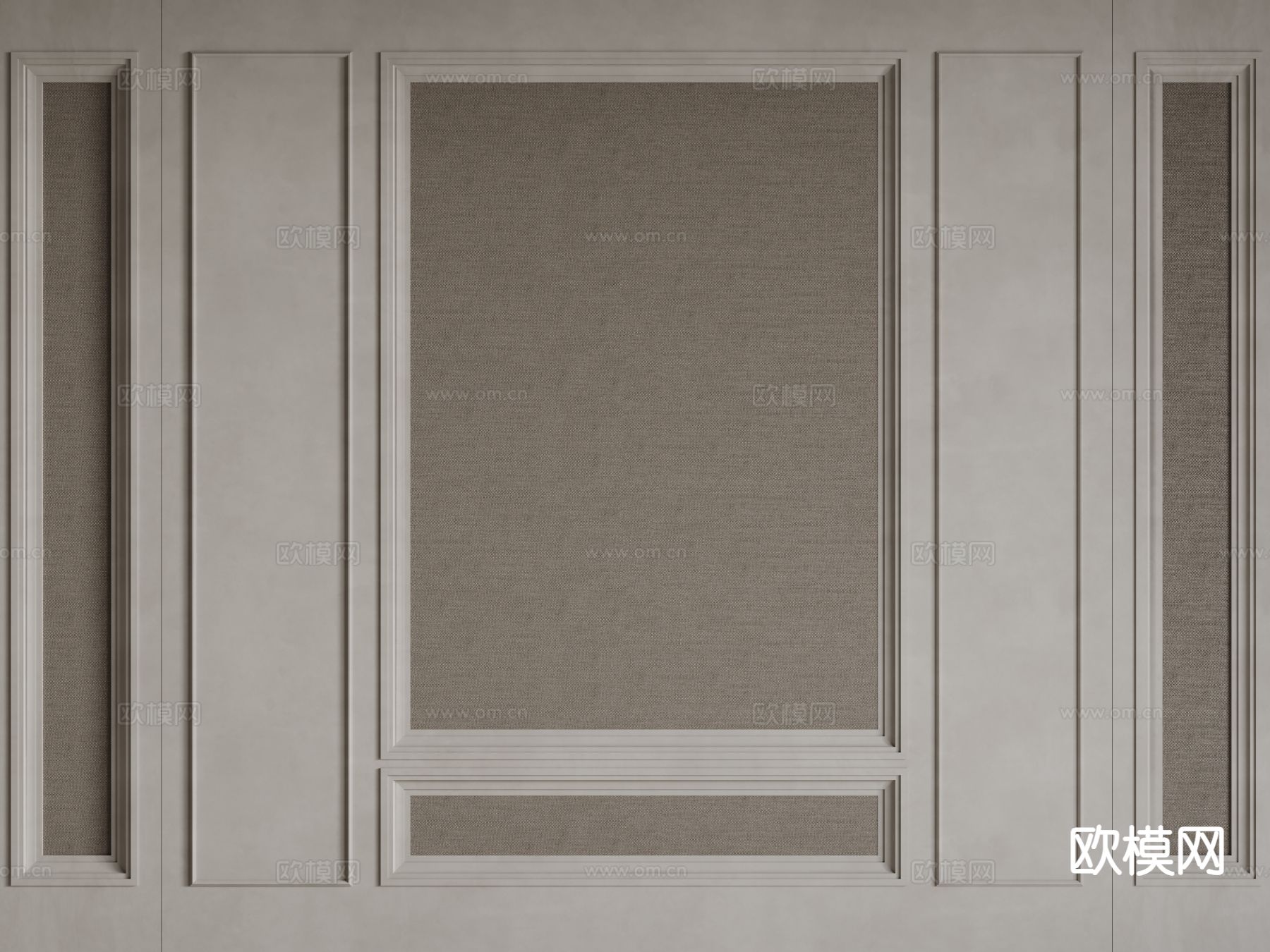 欧式背景墙 护墙板 雕花线条3d模型下载