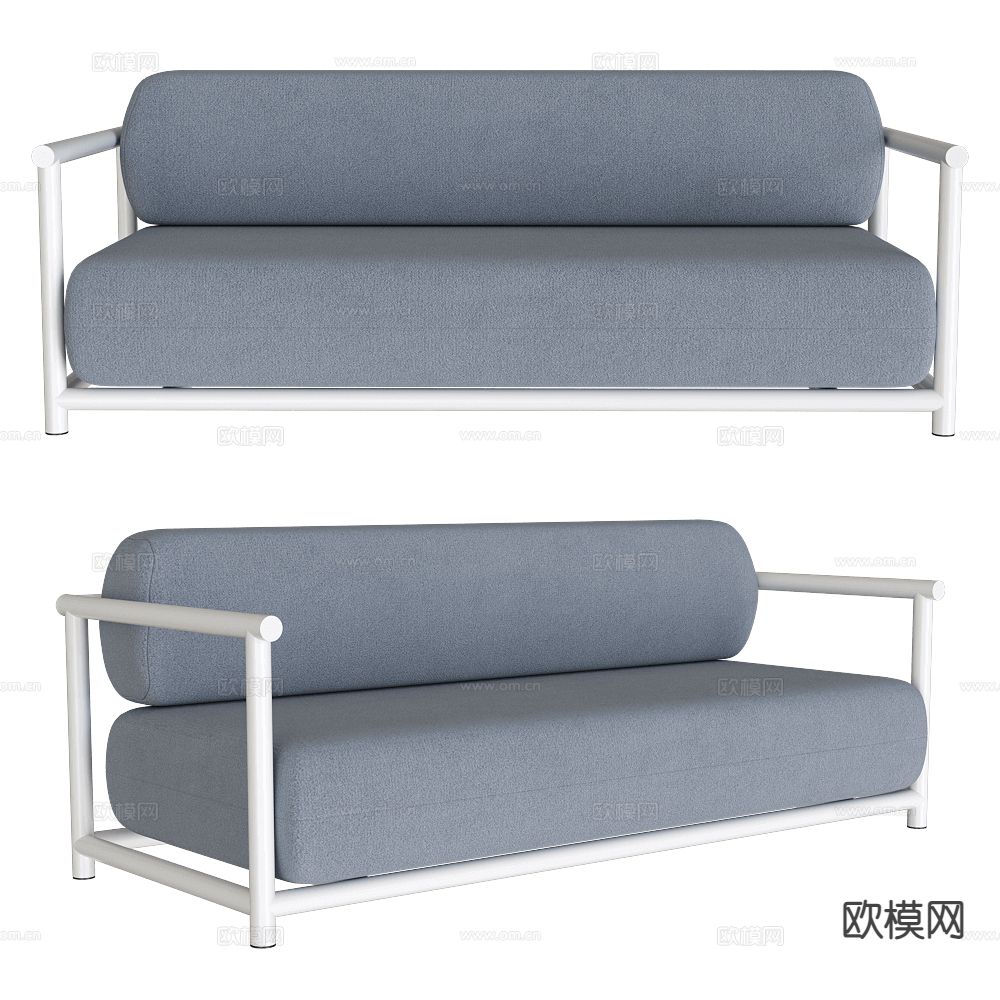 MISSANA 蓝色双人沙发3d模型下载