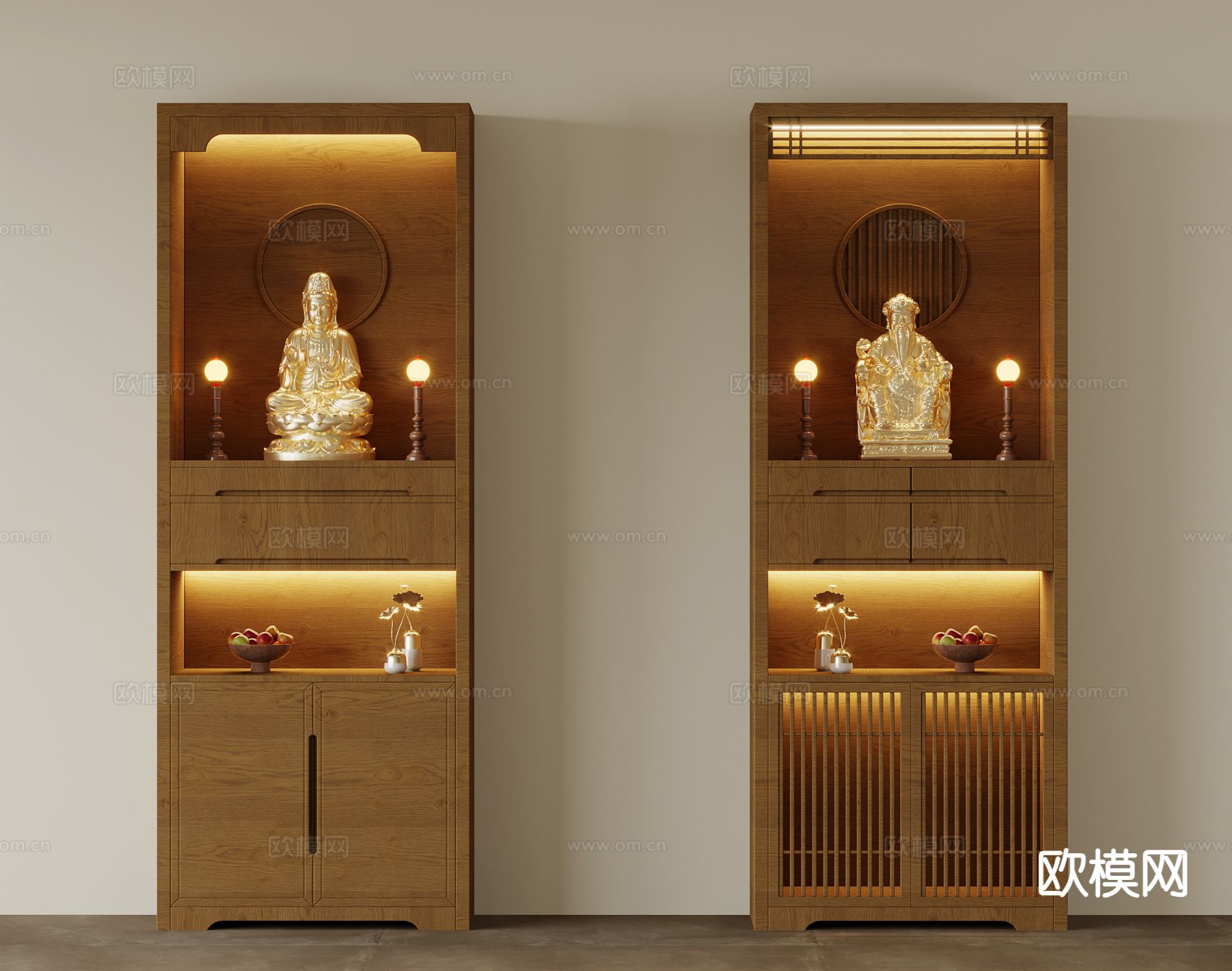 新中式佛龛 神柜 供奉台3d模型下载