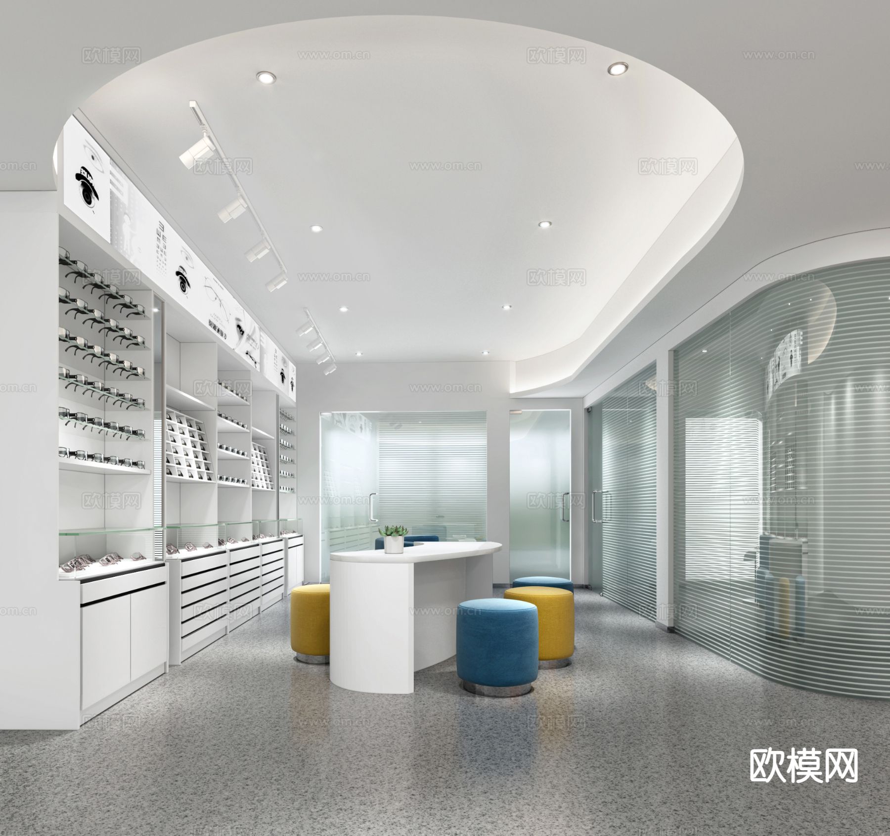 现代眼镜店3d模型下载