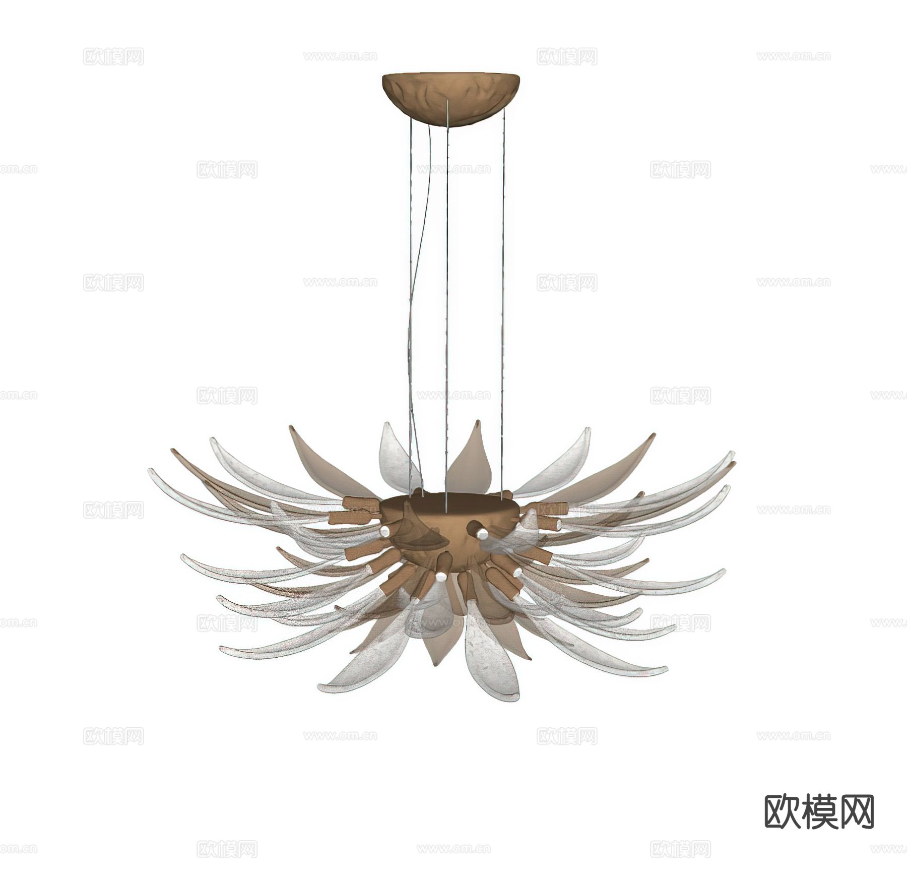 现代水晶吊灯 玻璃吊灯su模型下载（渲染图1）