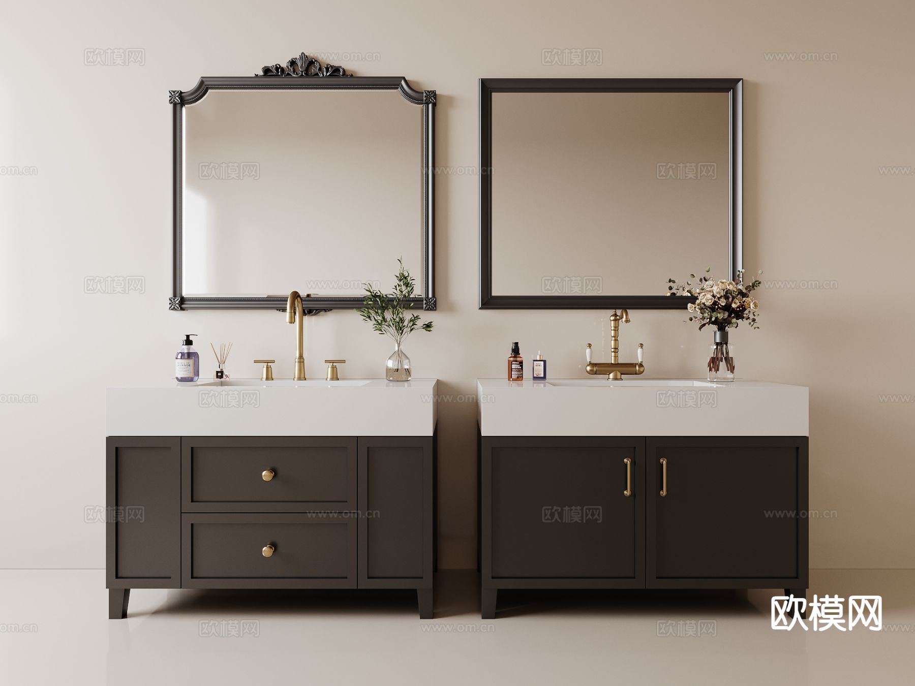 法式台盆 洗手台 洗手盆3d模型下载