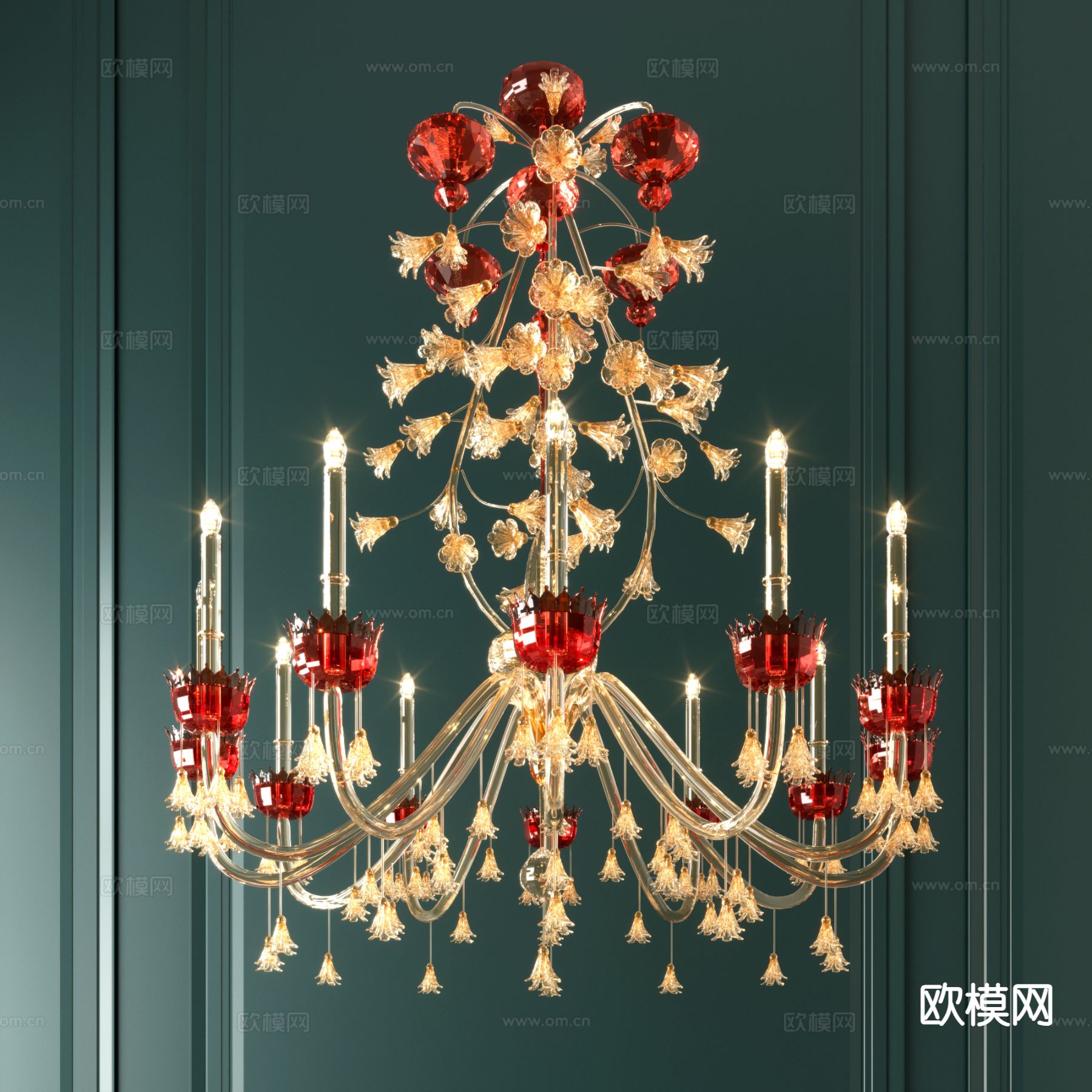 法式吊灯 水晶吊灯3d模型下载
