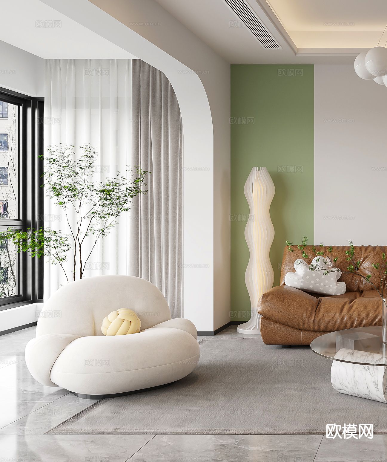 现代懒人沙发 单人沙发3d模型下载