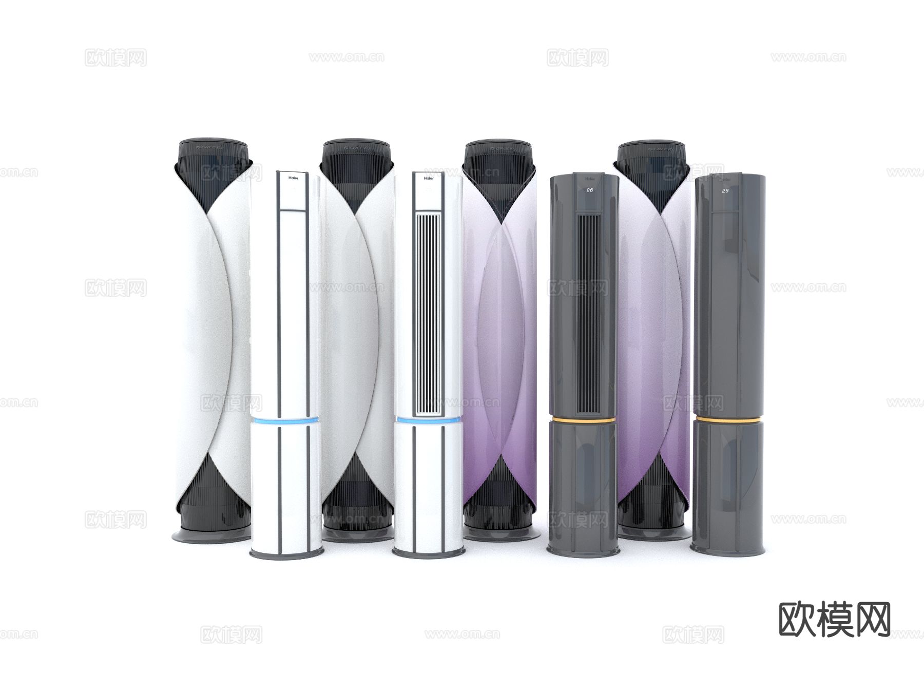 现代空调 落地空调 海尔空调3d模型下载