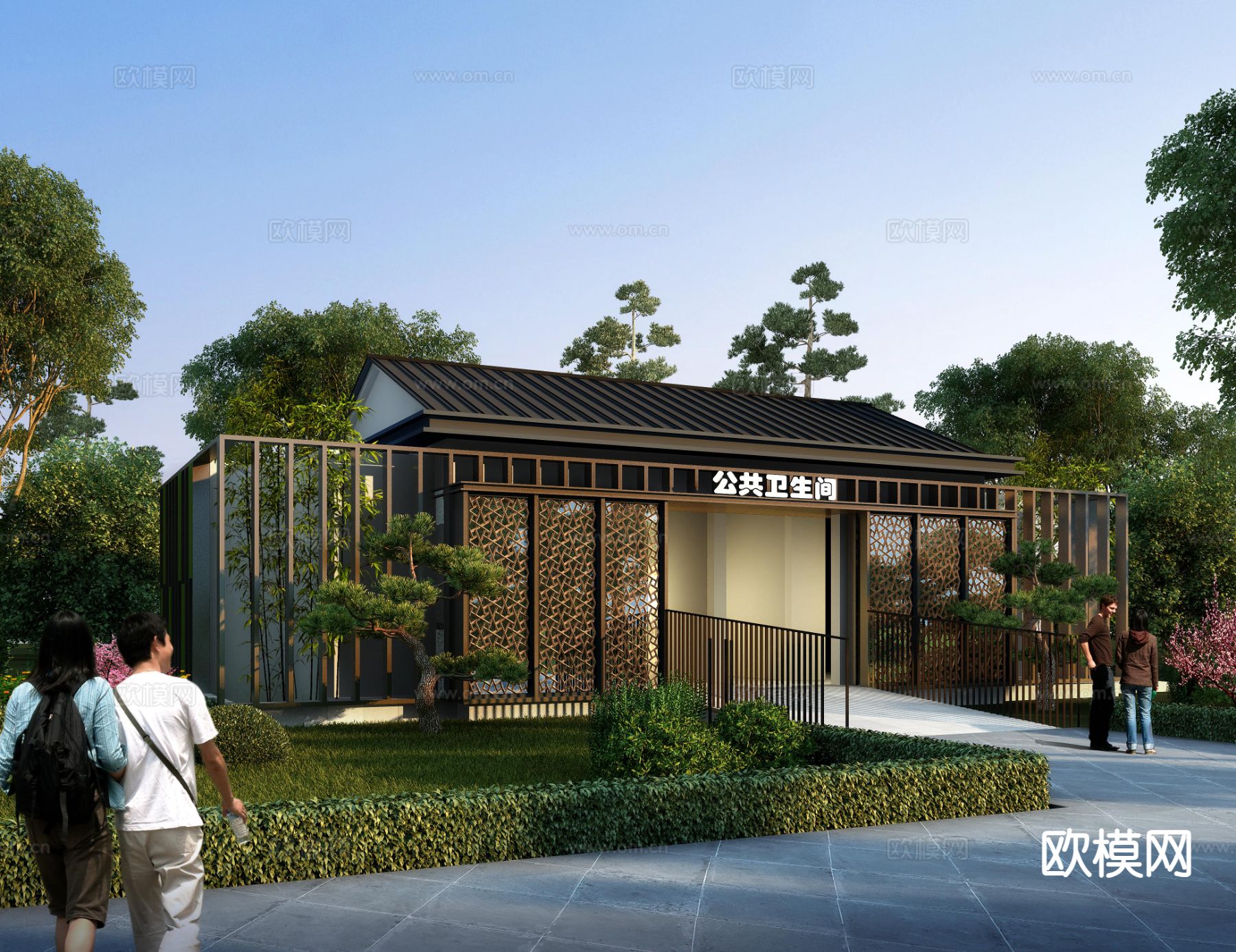 公共厕所外观3d模型下载