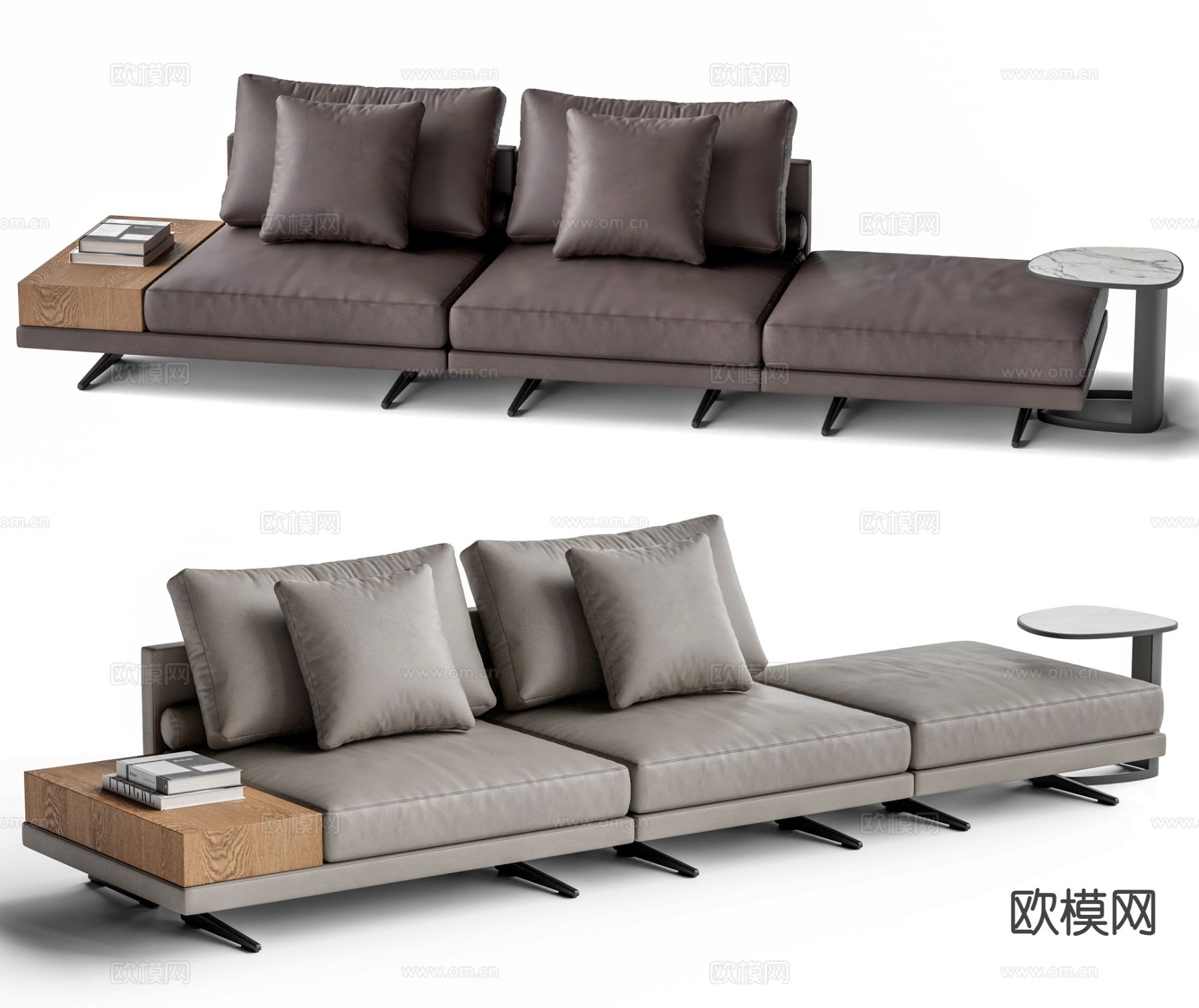 poliform 意式皮革沙发 三人沙发3d模型下载