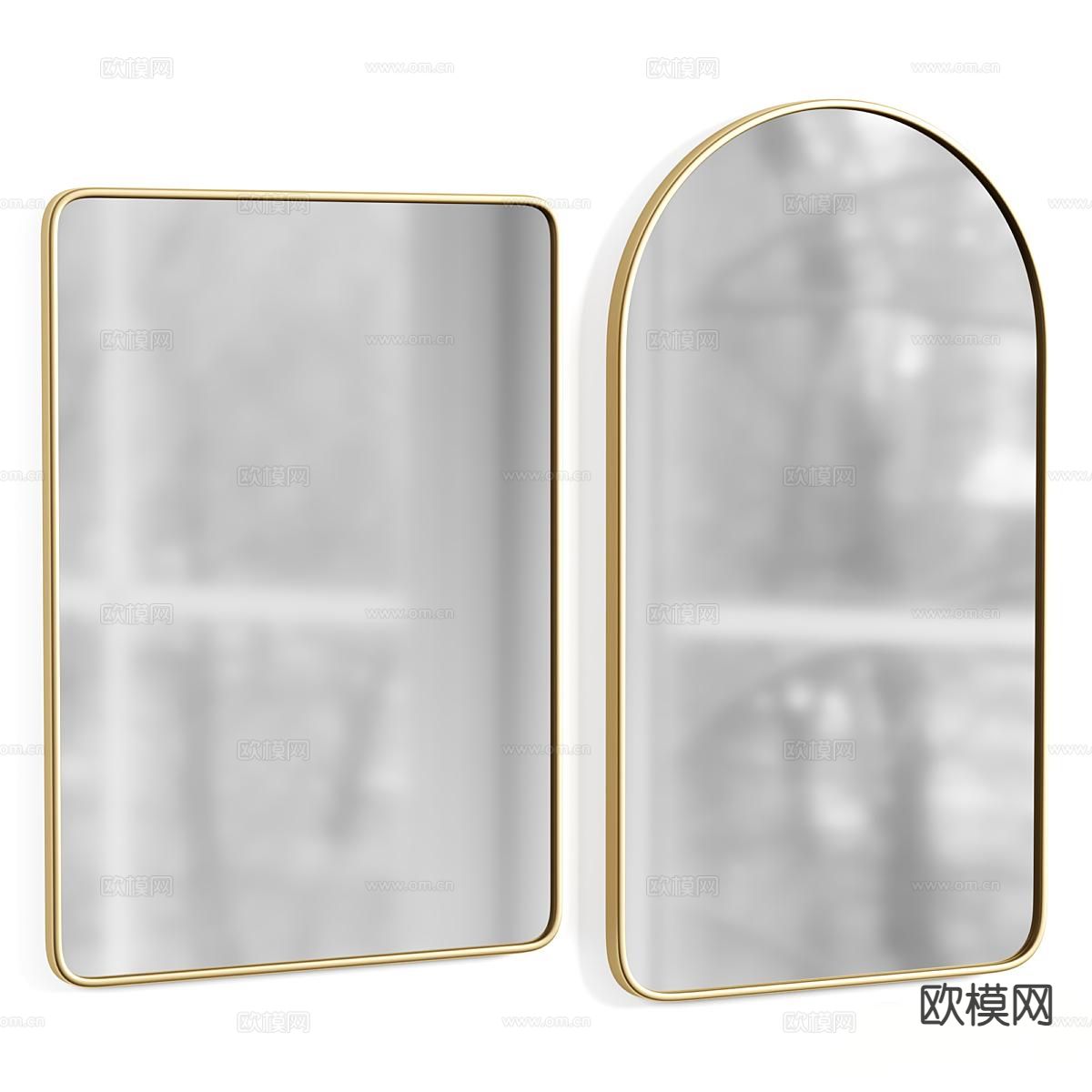 轻奢镜子 化妆镜 挂镜3d模型下载