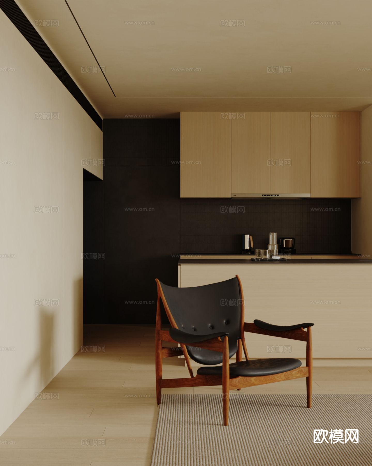 原木风客厅 横厅su模型下载（渲染图8）