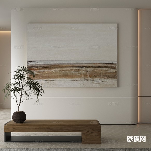 侘寂画 肌理画 装饰画 挂画3d模型下载