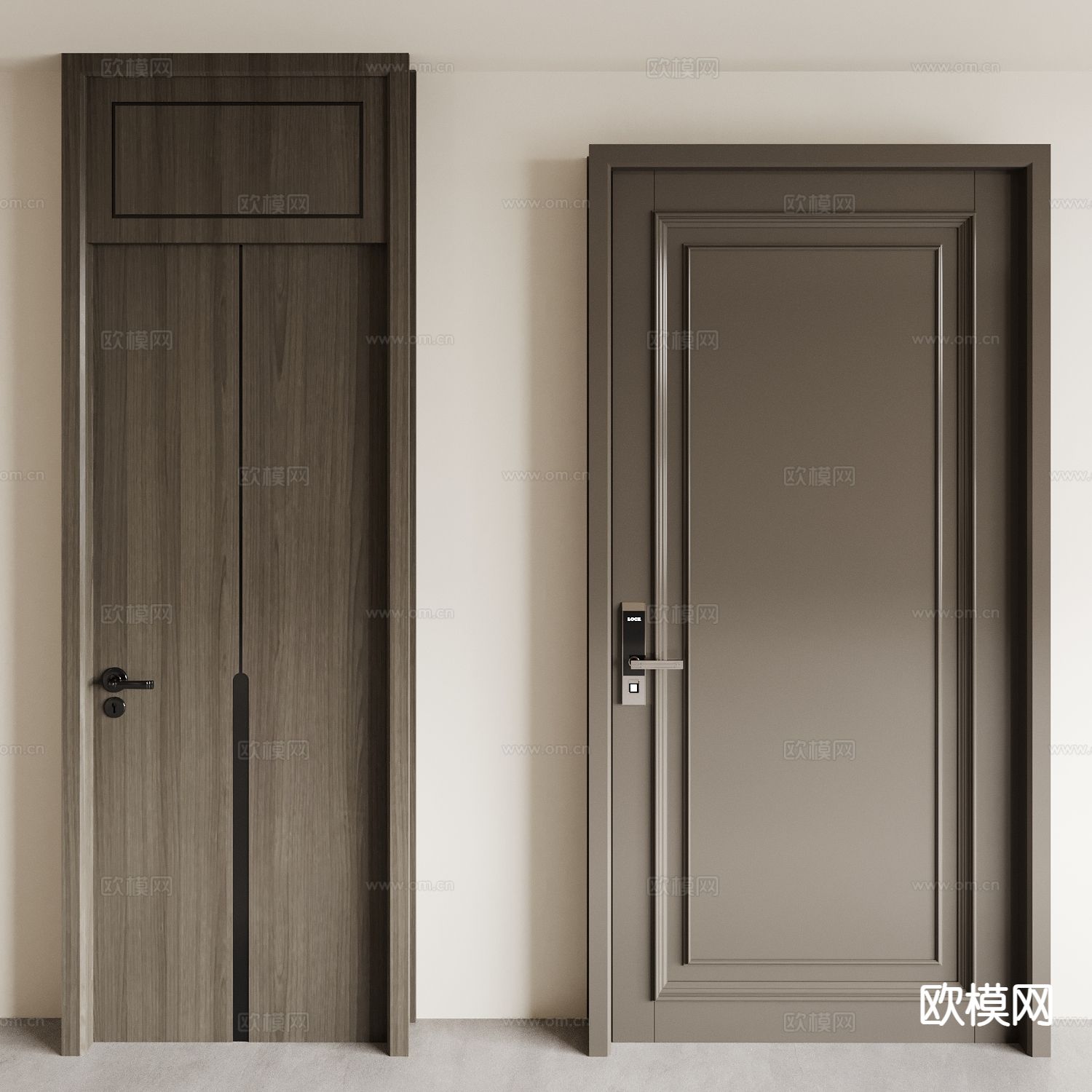 中式门 防盗门 室内门 通顶门 入户门3d模型下载