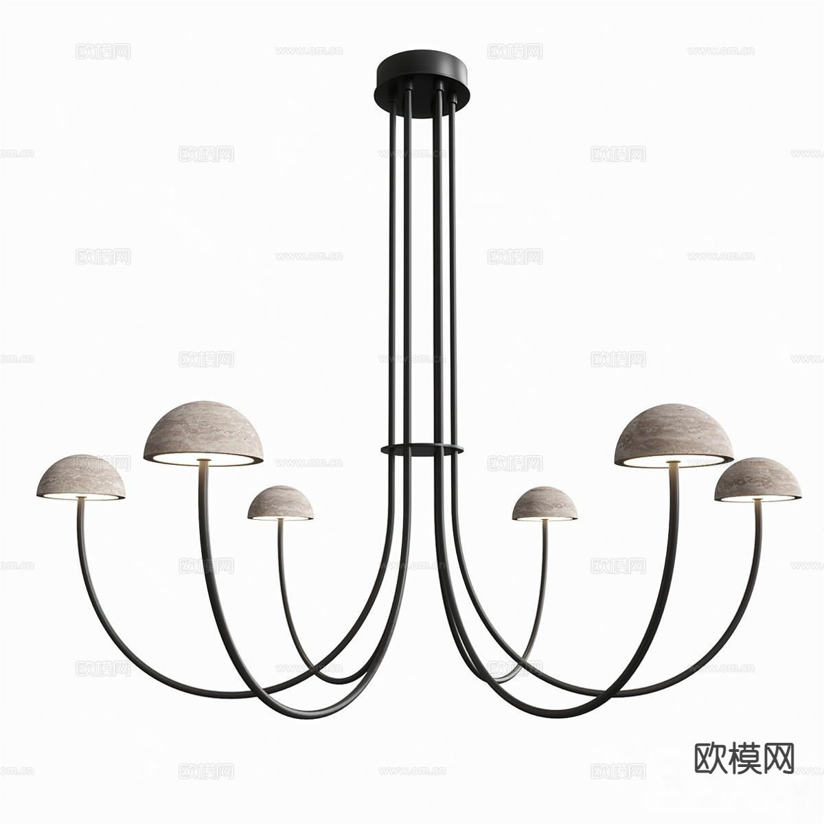 FLOS 意式轻奢吊灯 大理石吊灯3d模型下载