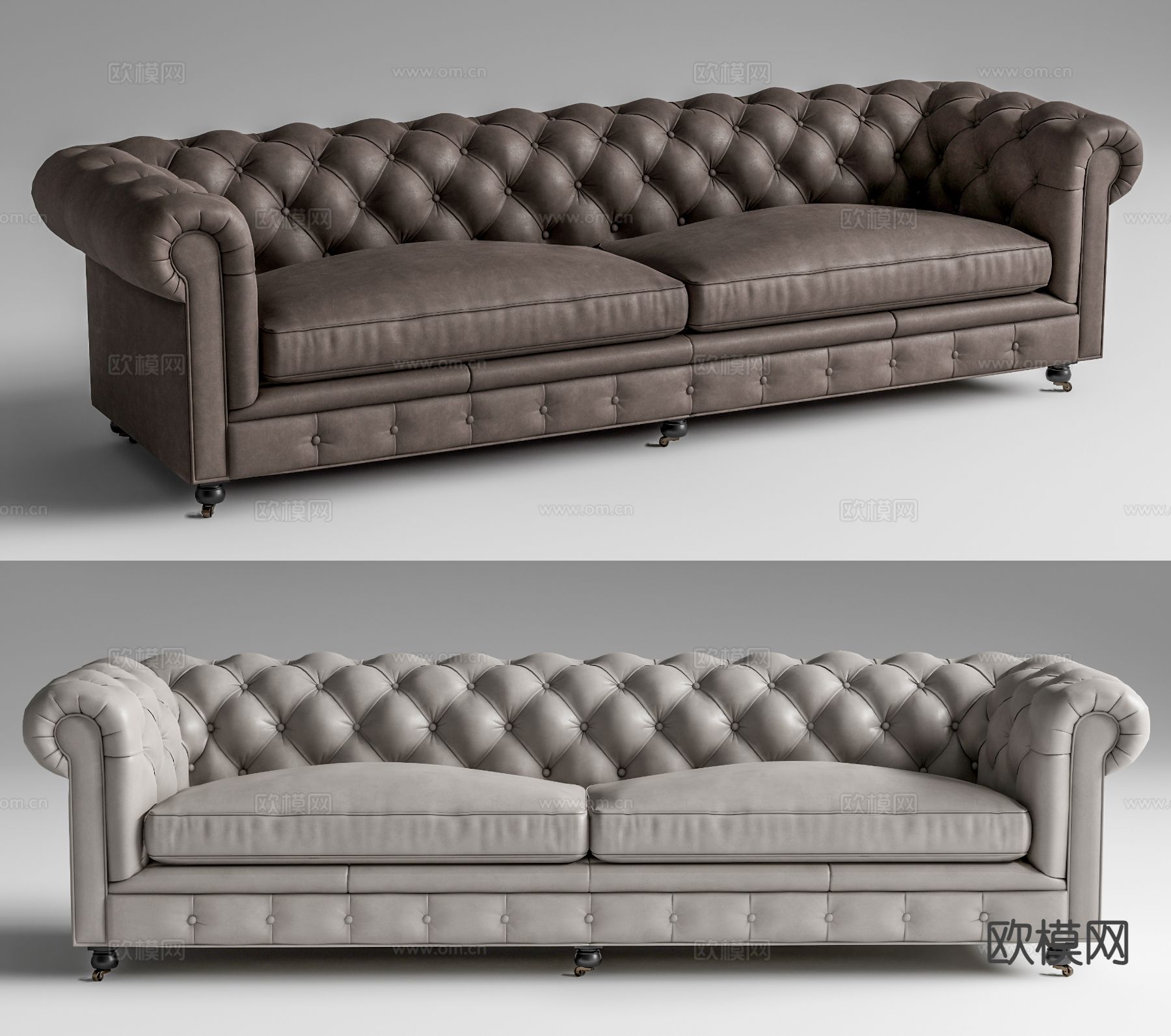 美式双人沙发su模型