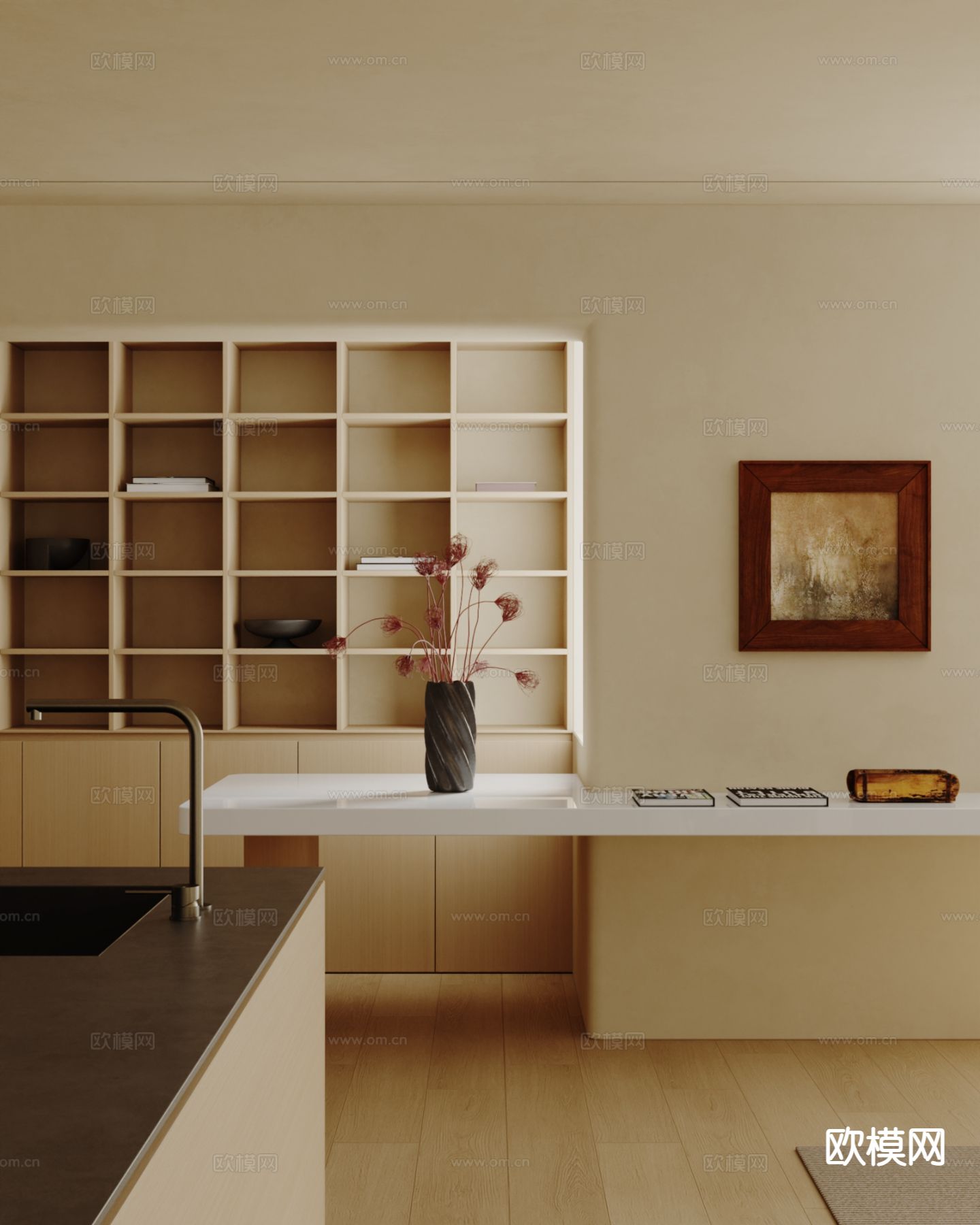 原木风客厅 横厅su模型下载（渲染图5）