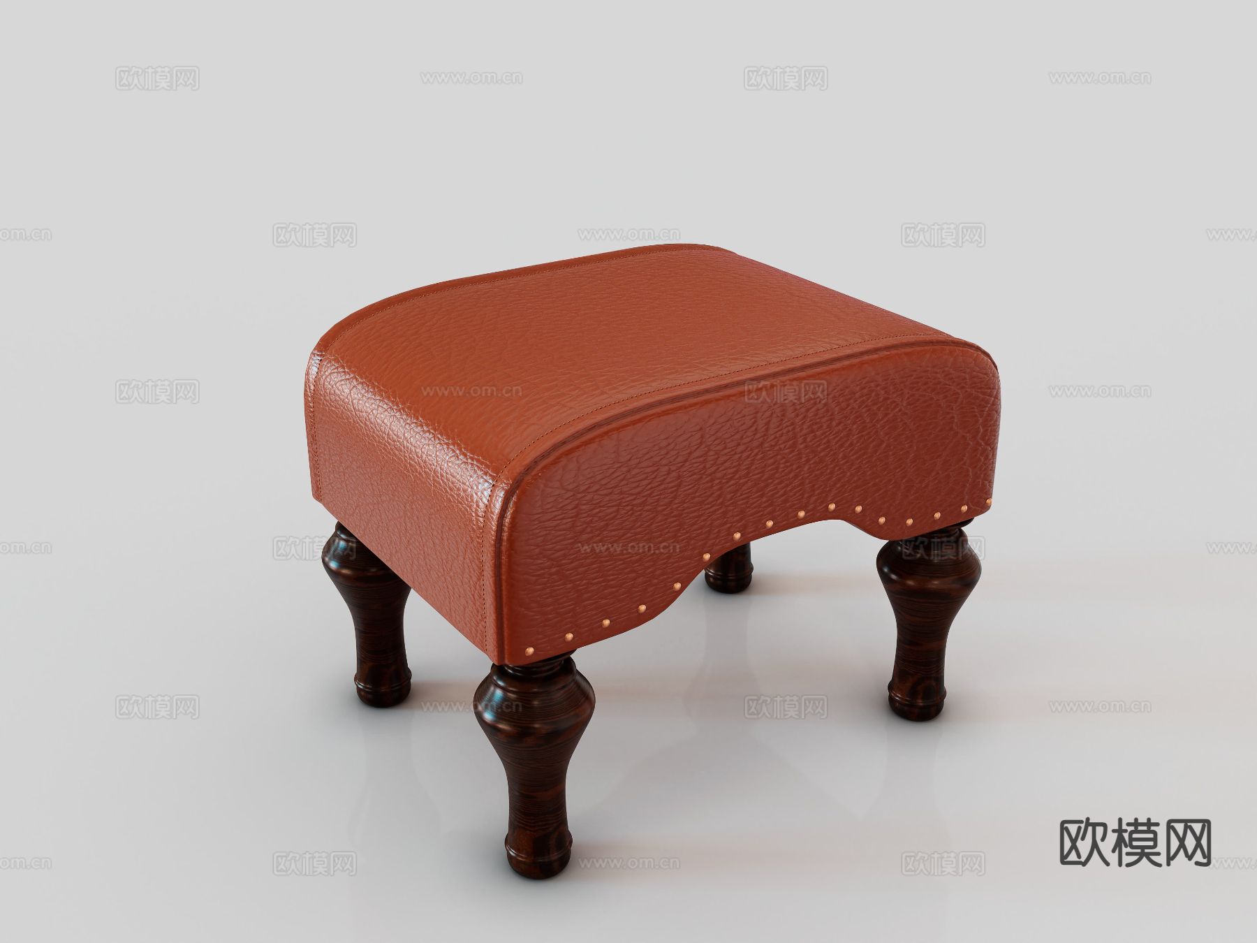 美式换鞋凳 矮凳 梳妆凳su模型下载（渲染图2）