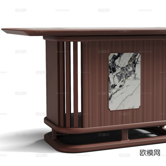 新中式端景台 玄关台3d模型下载(渲染图6)