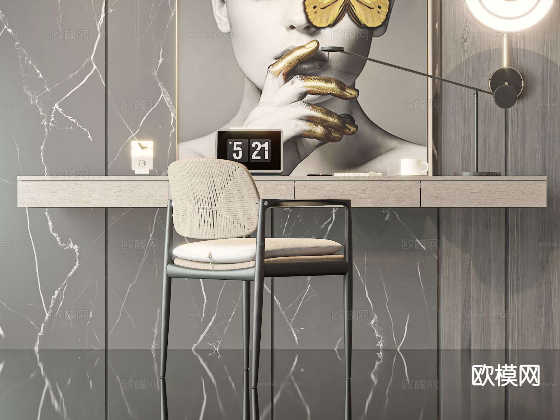 书桌 书台3d模型下载