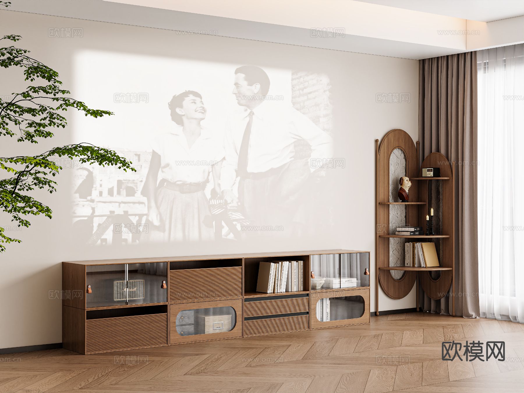 中古风电视柜 地柜3d模型下载