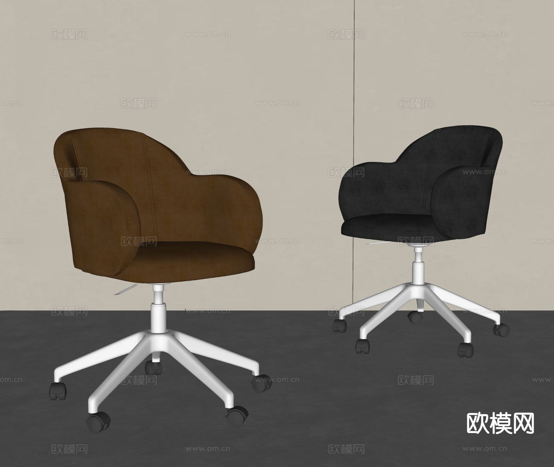 现代办公椅su模型下载（渲染图1）