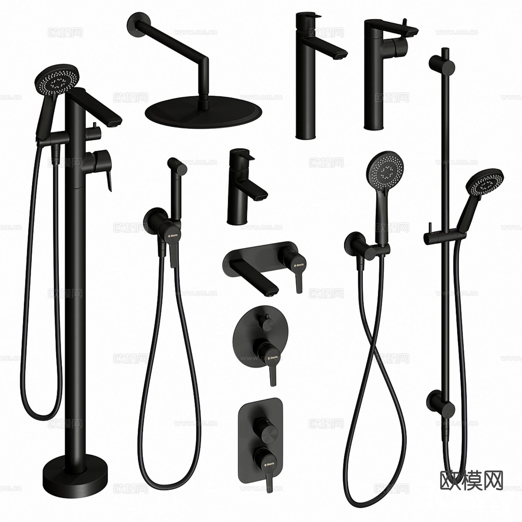 现代花洒 水龙头 淋浴挂件3d模型下载（渲染图2）