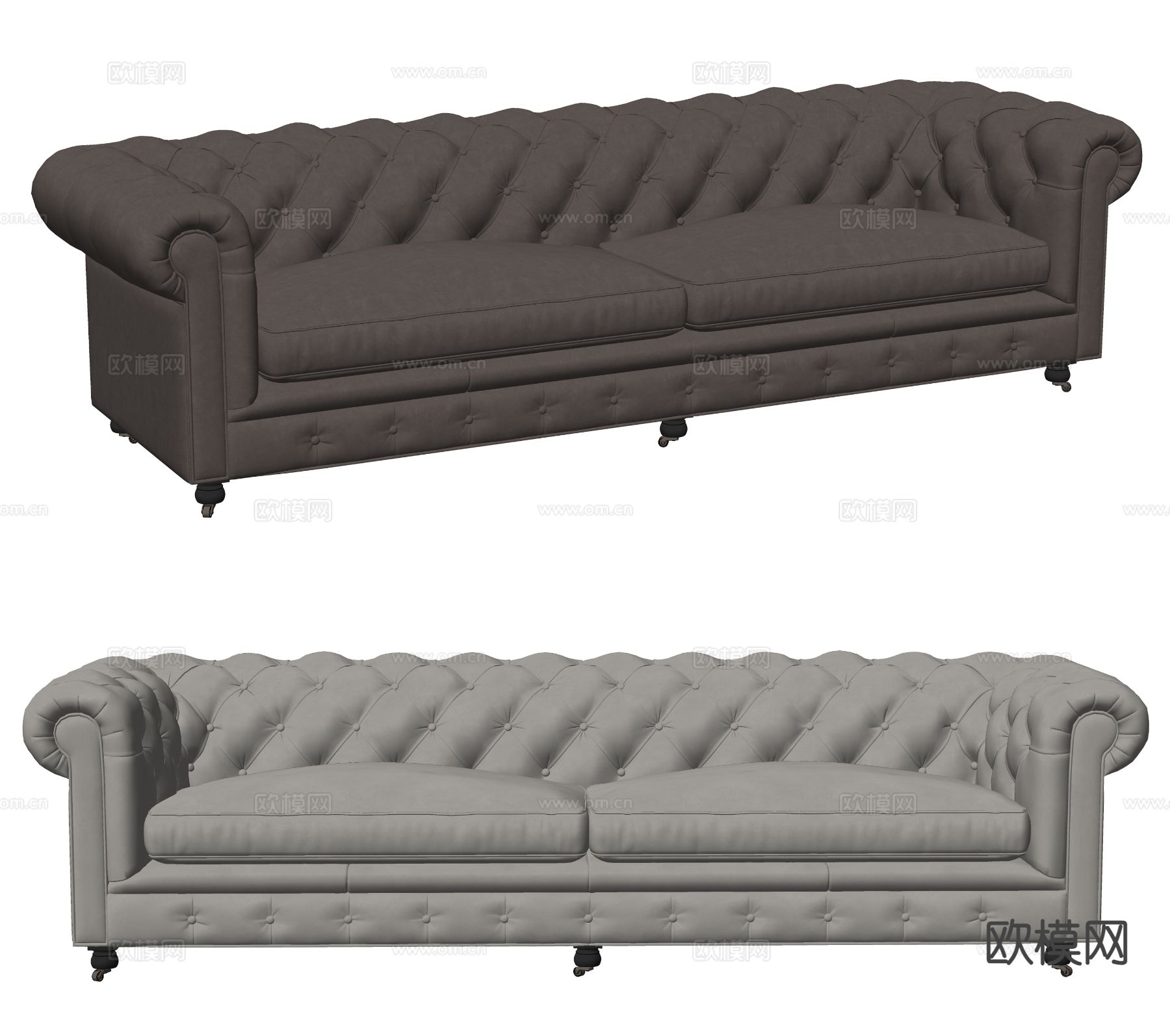 美式双人沙发su模型