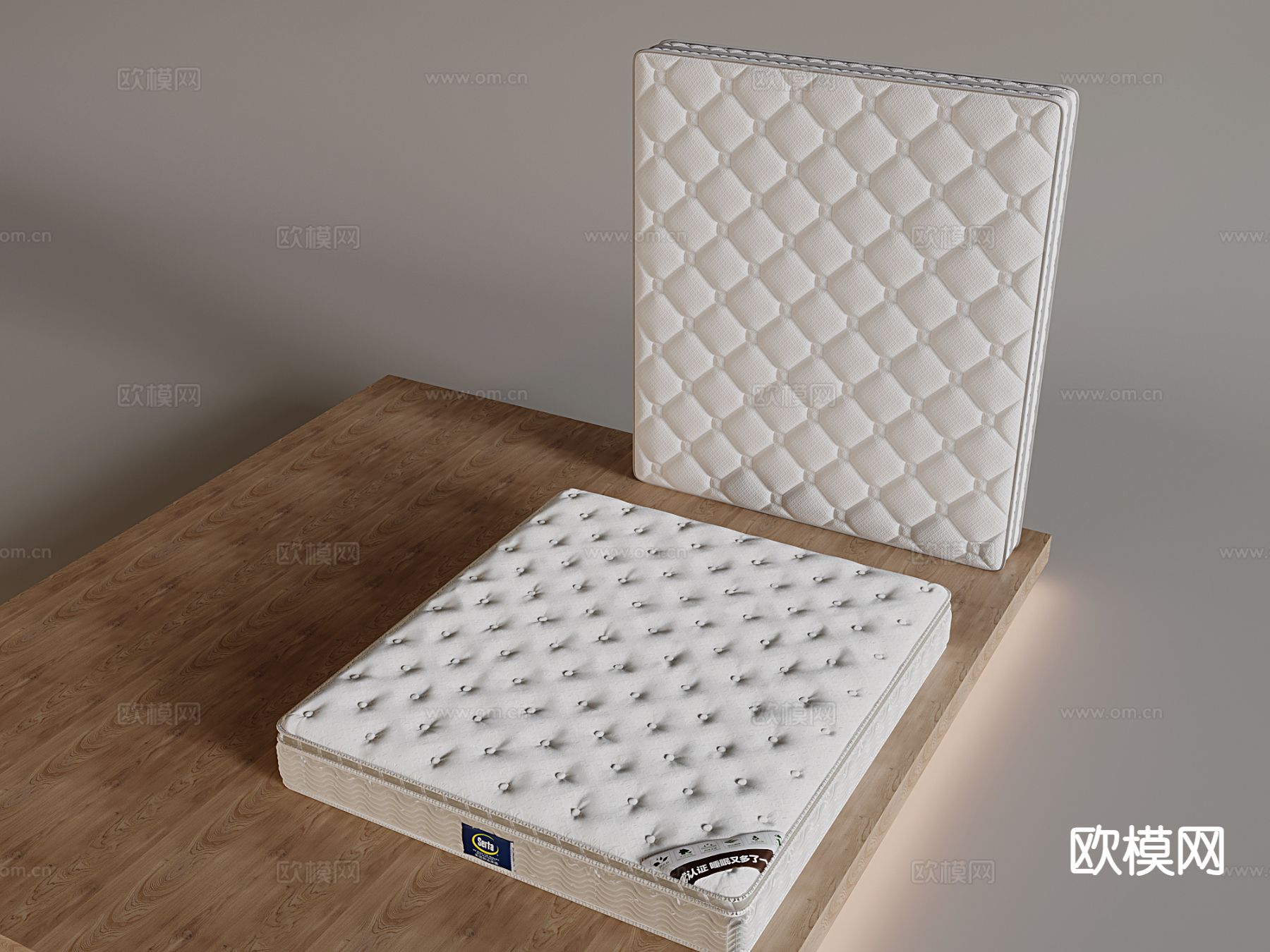 现代床垫 透气床垫 床品3d模型下载
