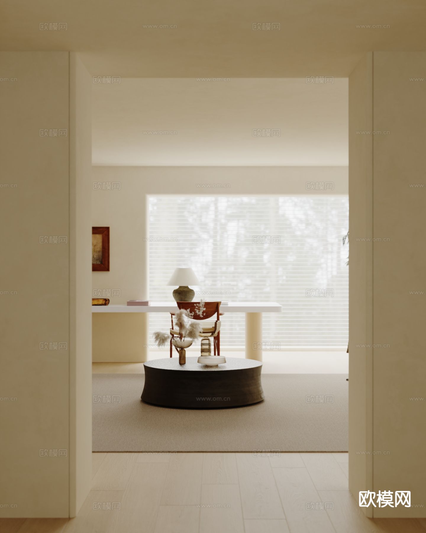 原木风客厅 横厅su模型下载（渲染图7）