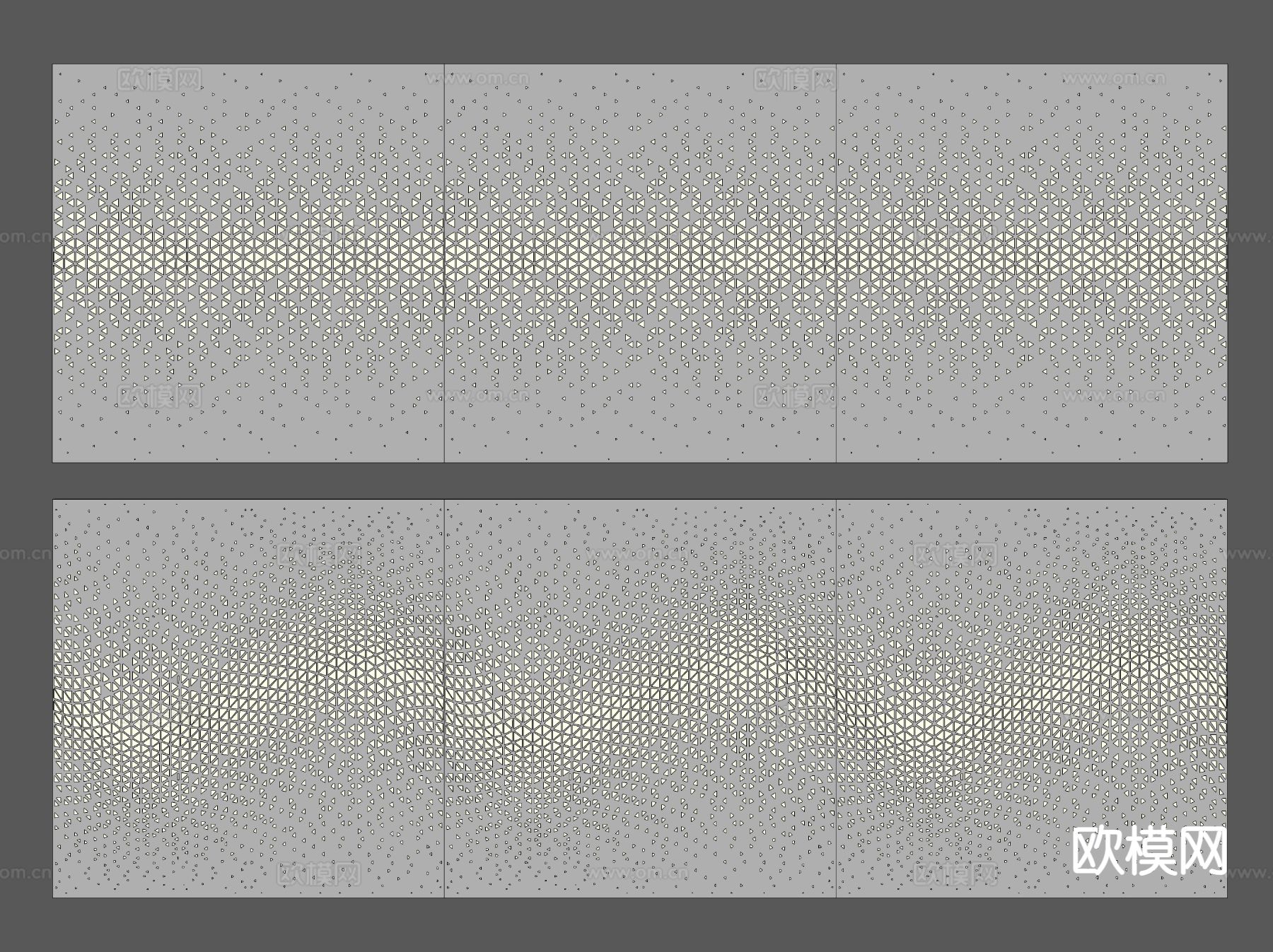 现代冲孔板 冲孔铝板su模型