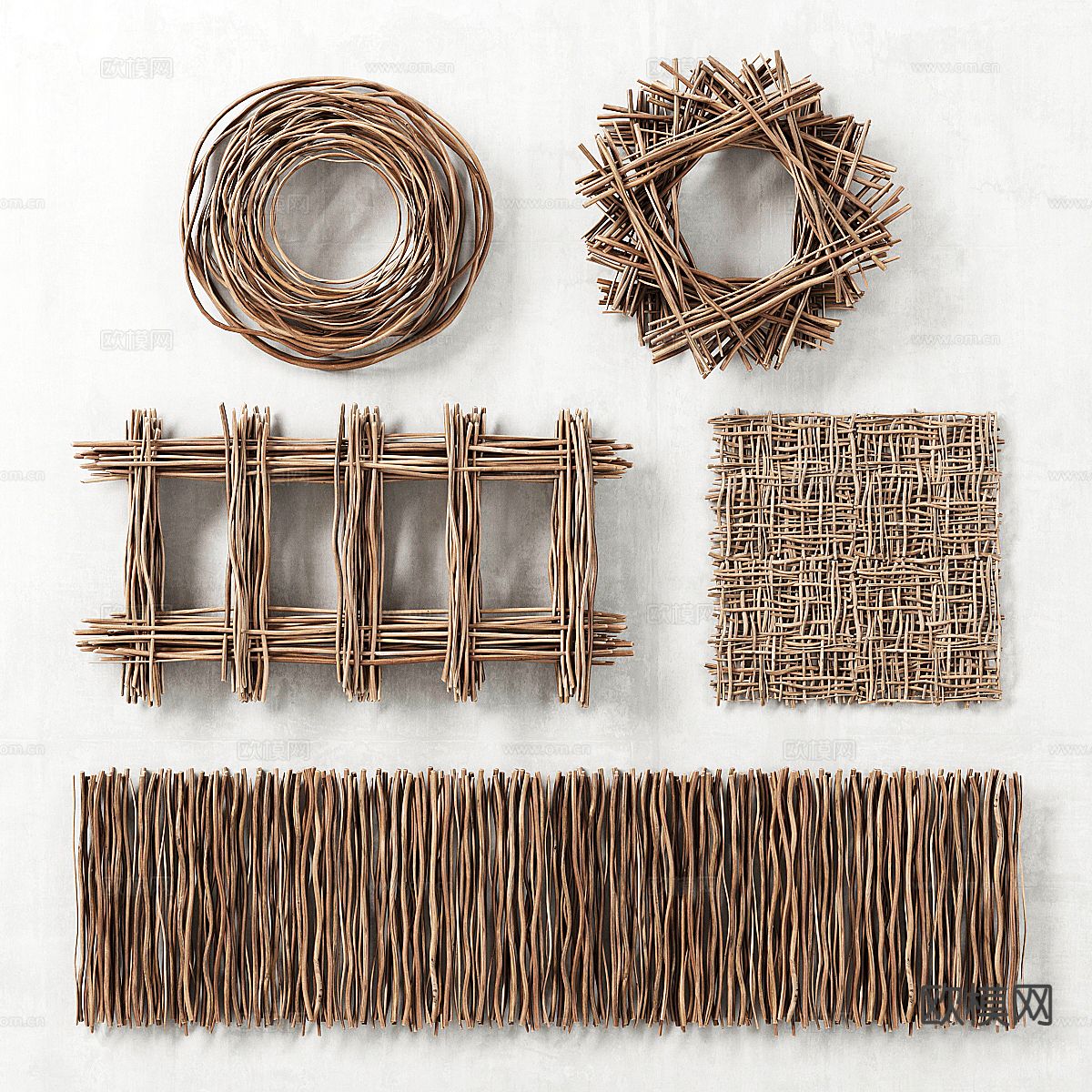 原木风木篱笆 围栏 隔断 护栏 墙饰3d模型下载（渲染图1）