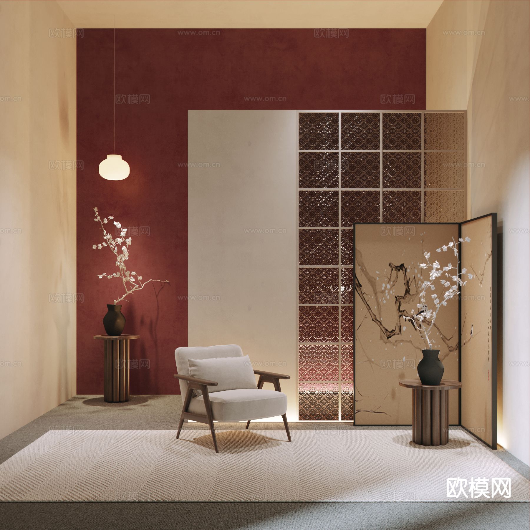 中古风家具直播间su模型下载（渲染图3）