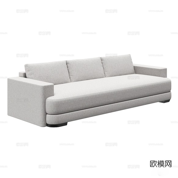 三人沙发 扶手沙发3d模型下载