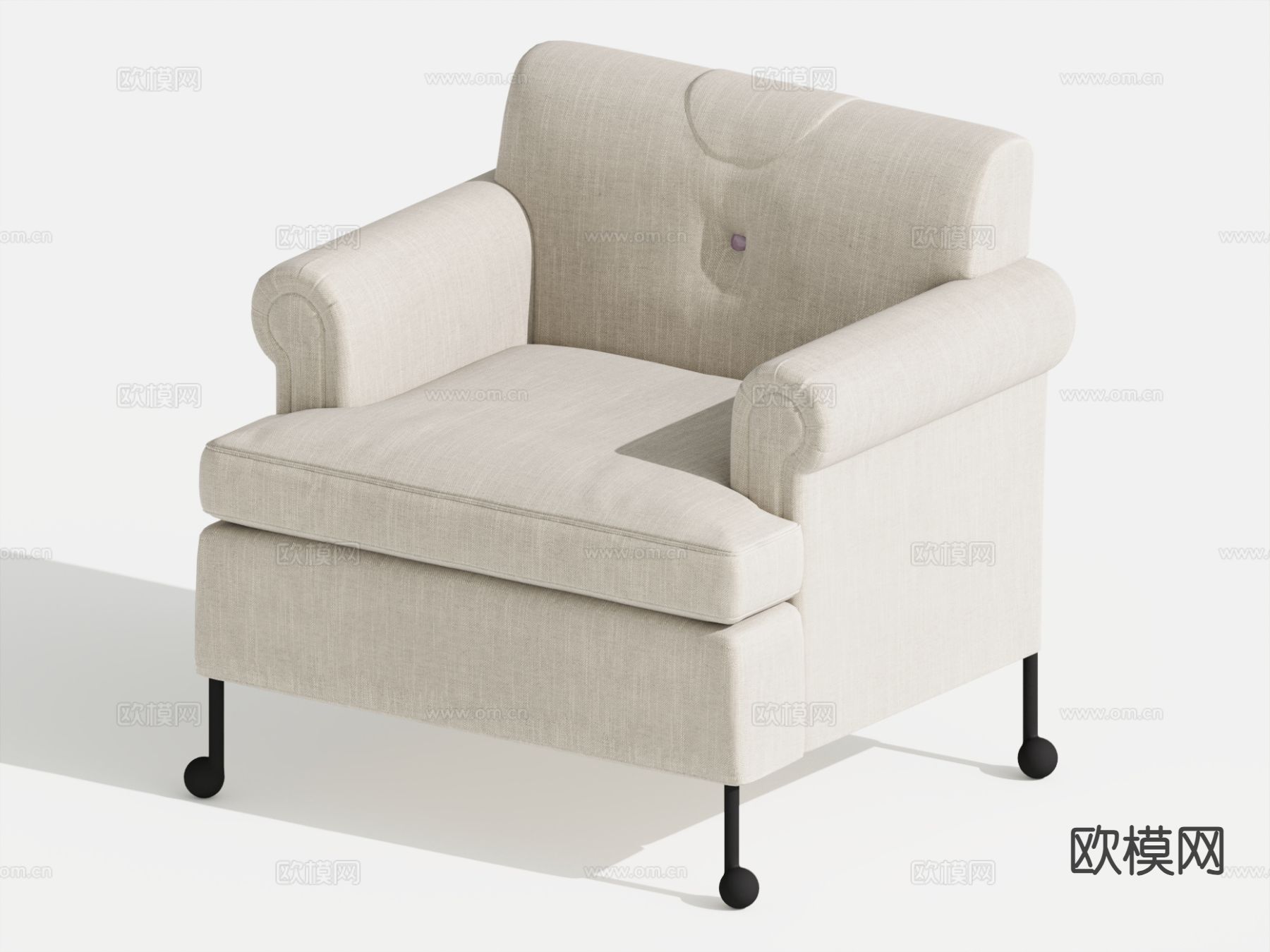 简欧单人沙发 休闲沙发3d模型下载