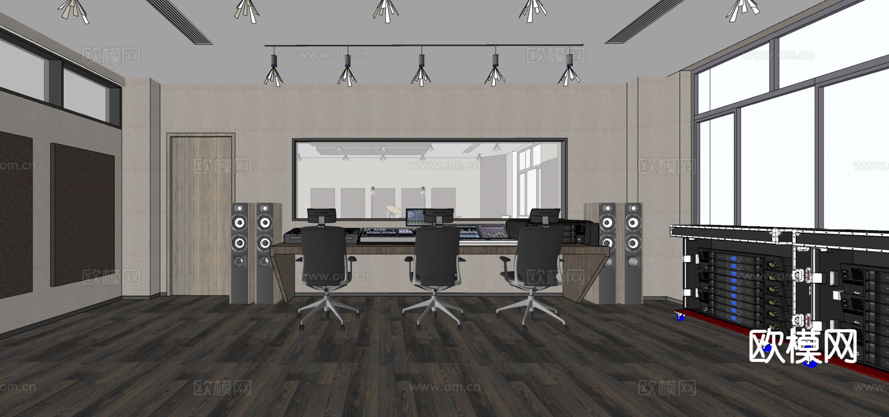 音乐工作室 音乐娱乐室su模型下载（渲染图1）