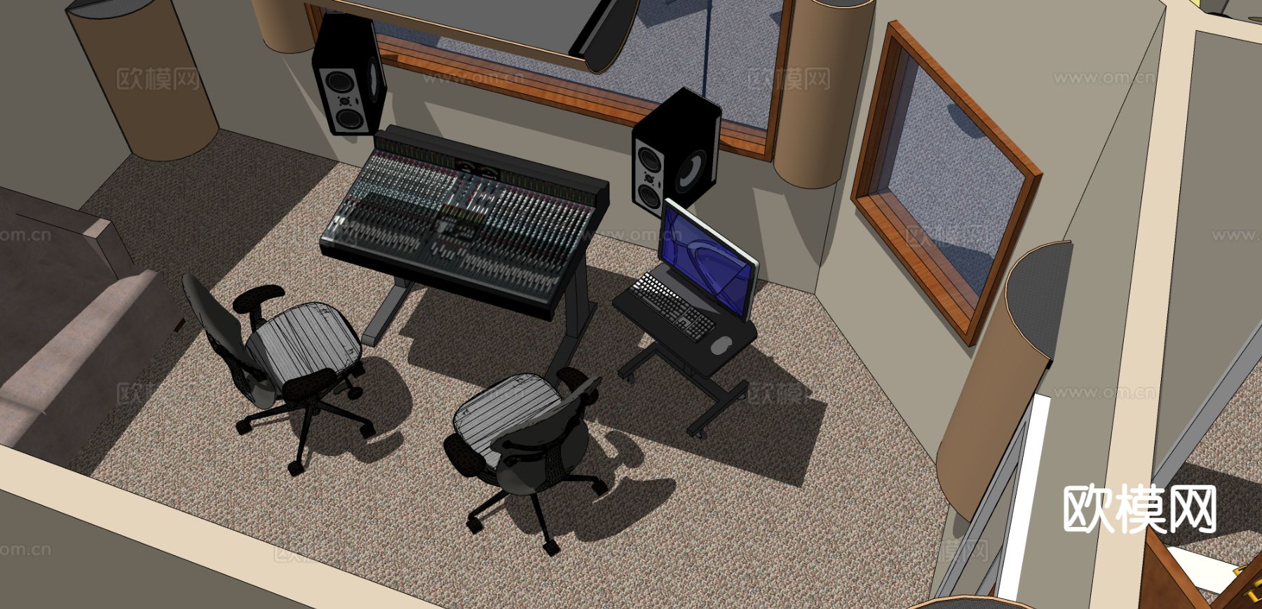 音乐工作室 音乐娱乐室su模型下载