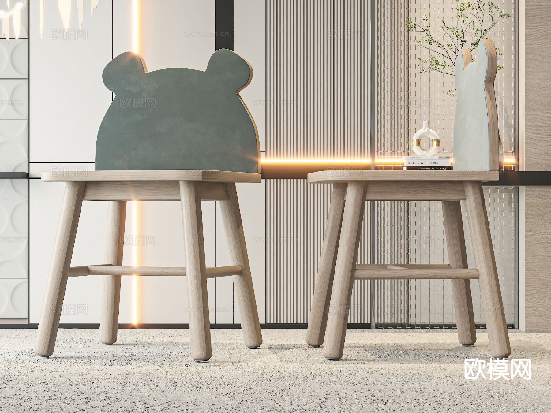 儿童椅 学习椅 卡通椅3d模型下载