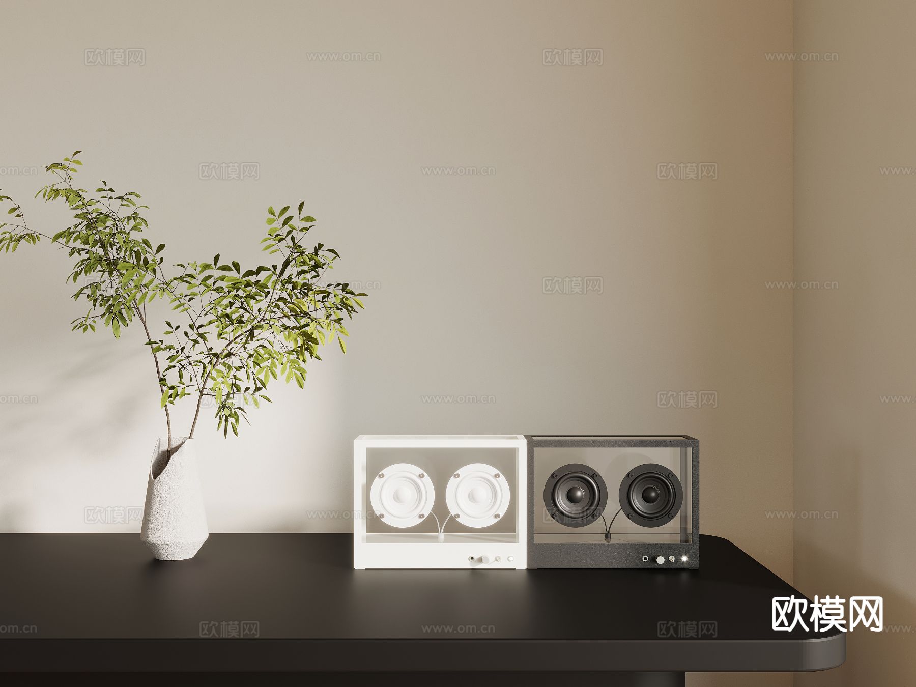 桌面音响 低音炮3d模型下载