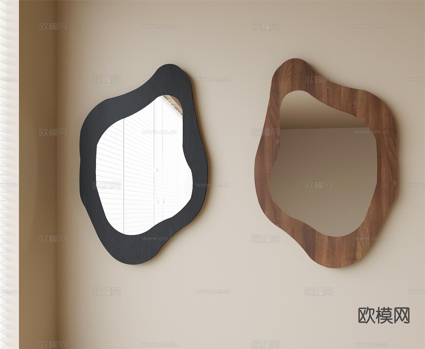 侘寂镜子 异形镜子 装饰镜子3d模型下载