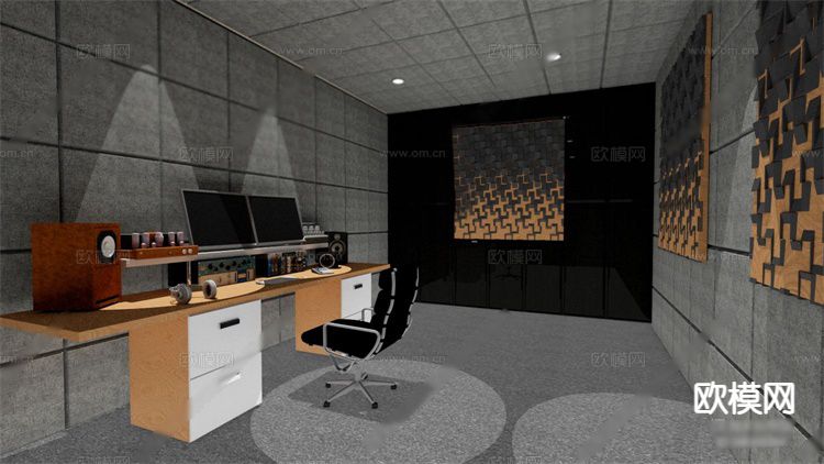 音乐工作室 音乐娱乐室su模型下载（渲染图4）