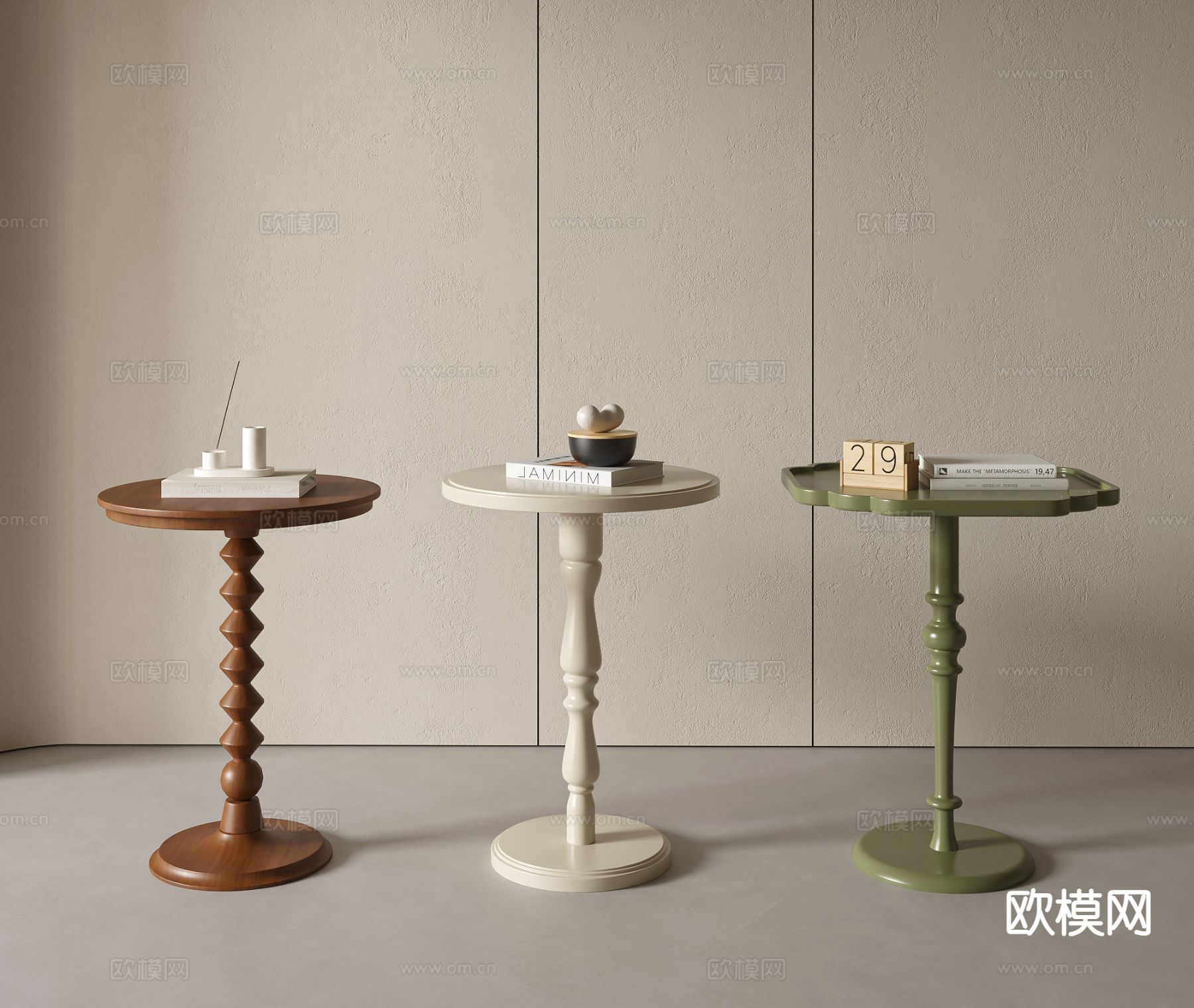 法式边几 角几su模型下载（渲染图2）