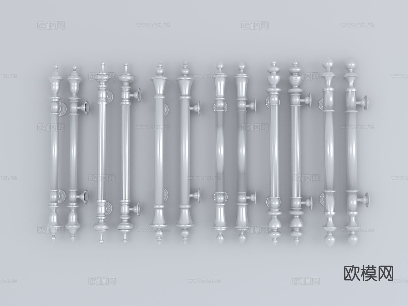 美式门把手 拉手3d模型下载