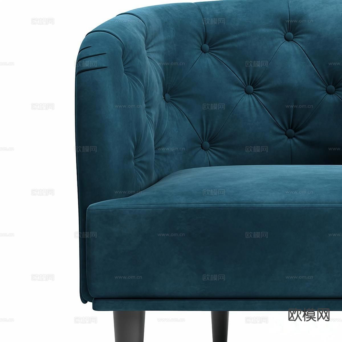 欧式古典 布艺沙发 单人沙发3d模型