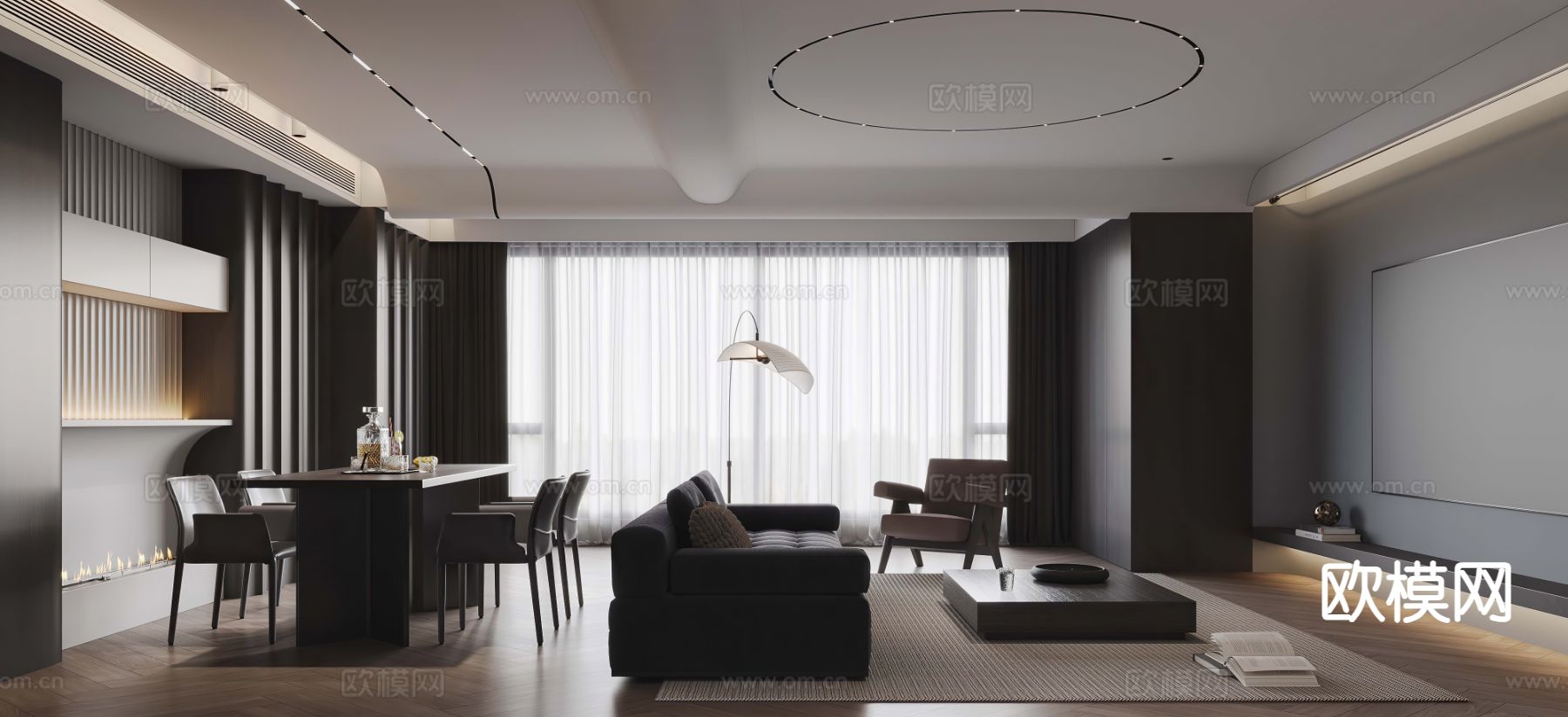 暗黑风客餐厅3d模型下载